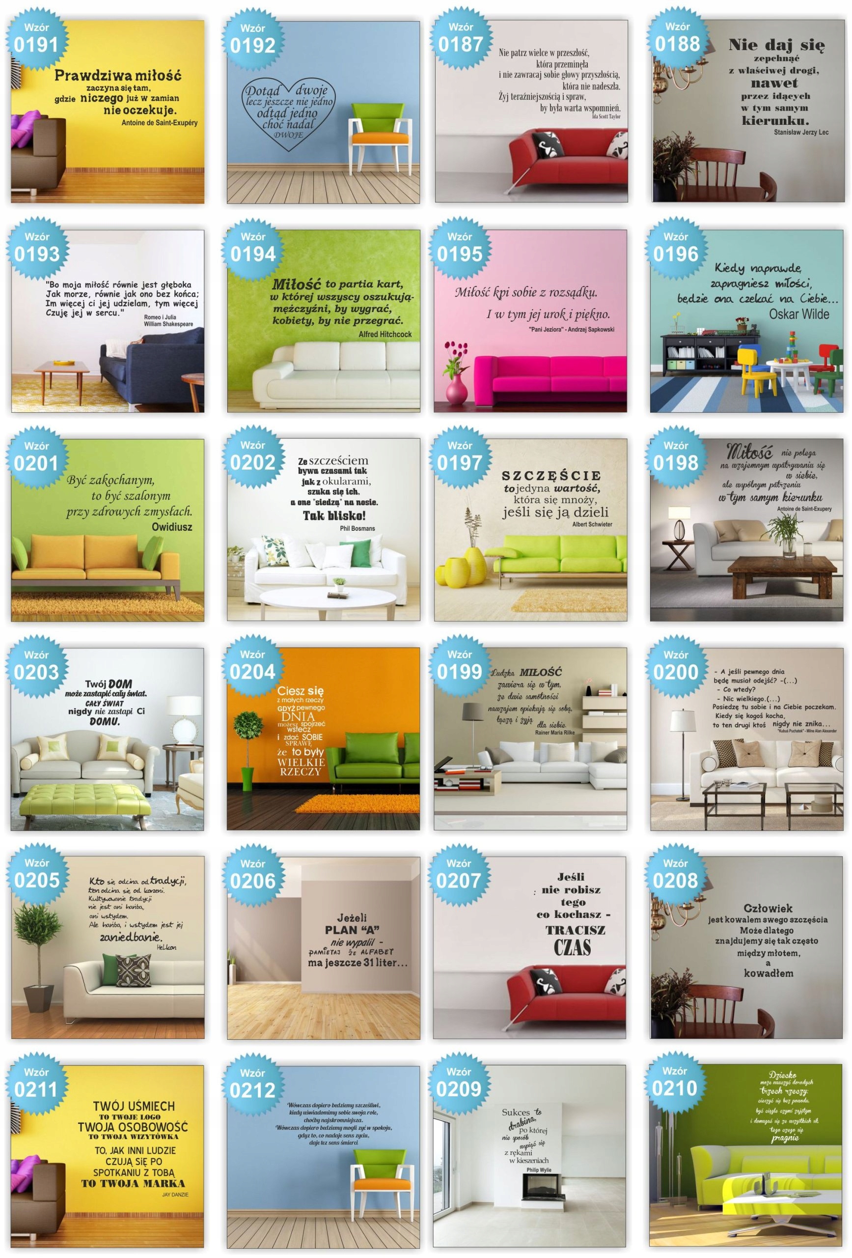 Naklejki na ścianę NAPISY CYTATY samoprzylepne