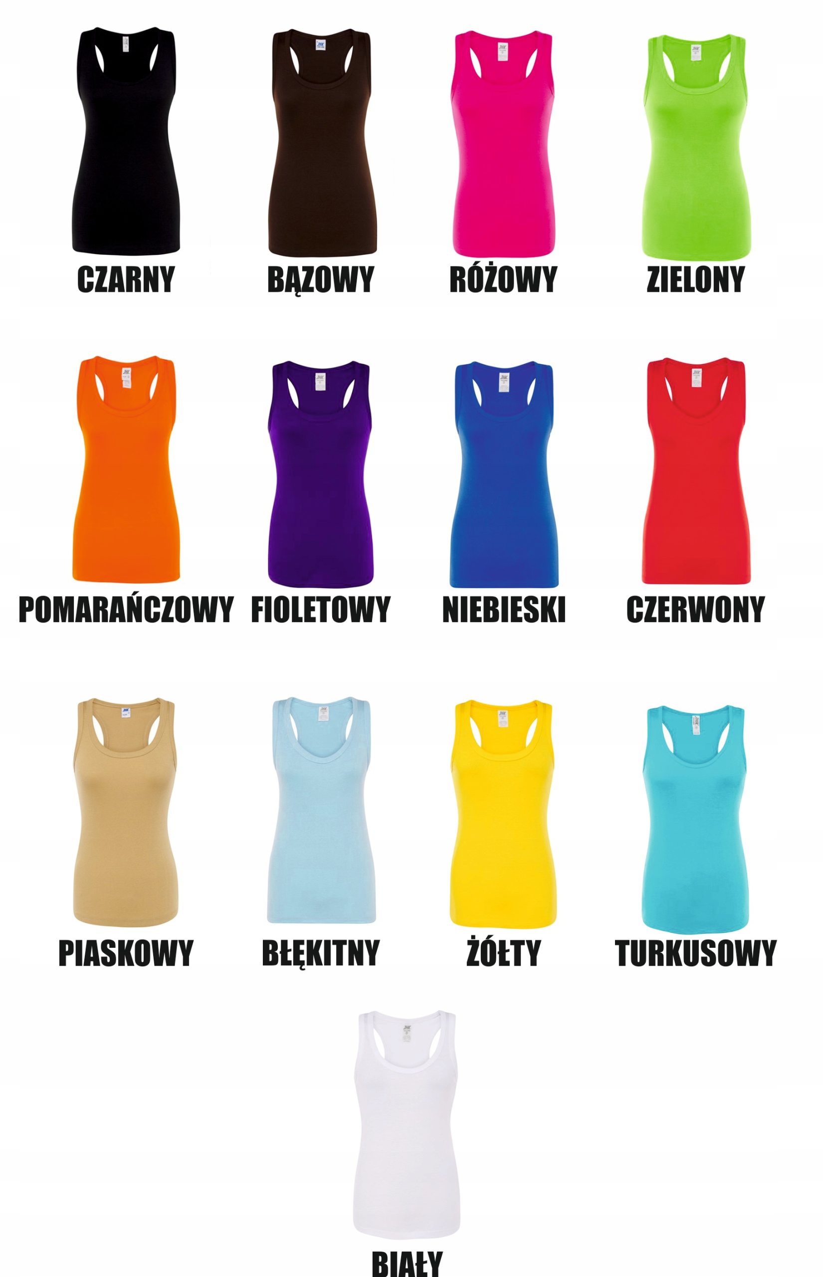 Top na ramiączkach damski TWÓJ WŁASNY HAFT LOGO firmowa reklamowa 20 szt