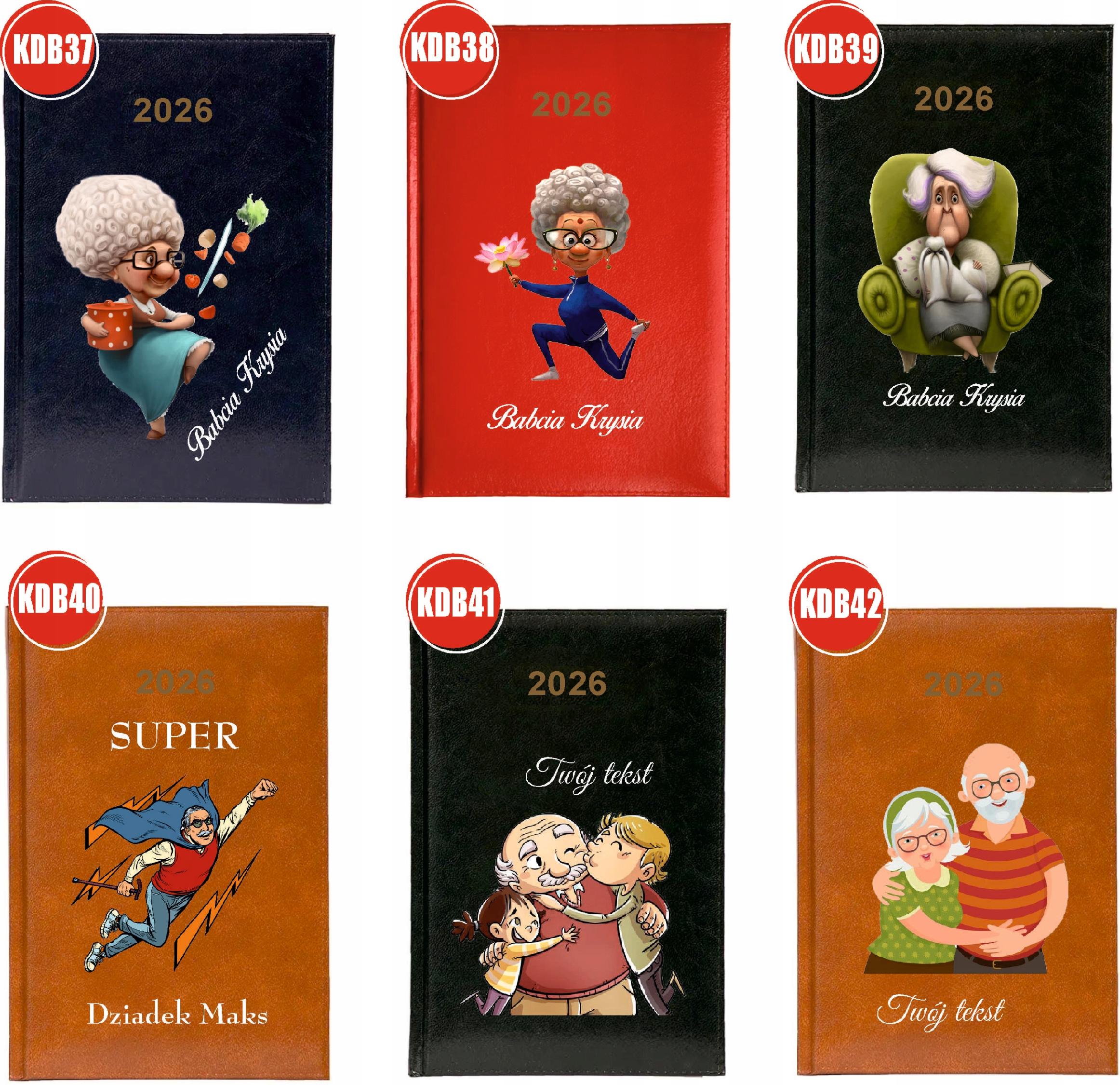 Kalendarz A5 2026 tygodniowy KSIĄŻKOWY DLA DZIADKA personalizowany