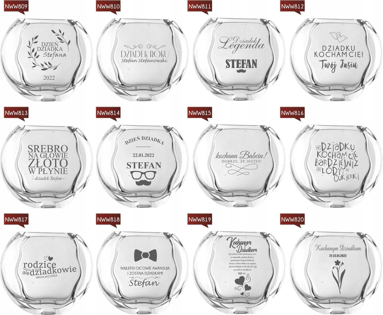 Wazon z grawerem PREZENT na urodziny 30 40 50 60