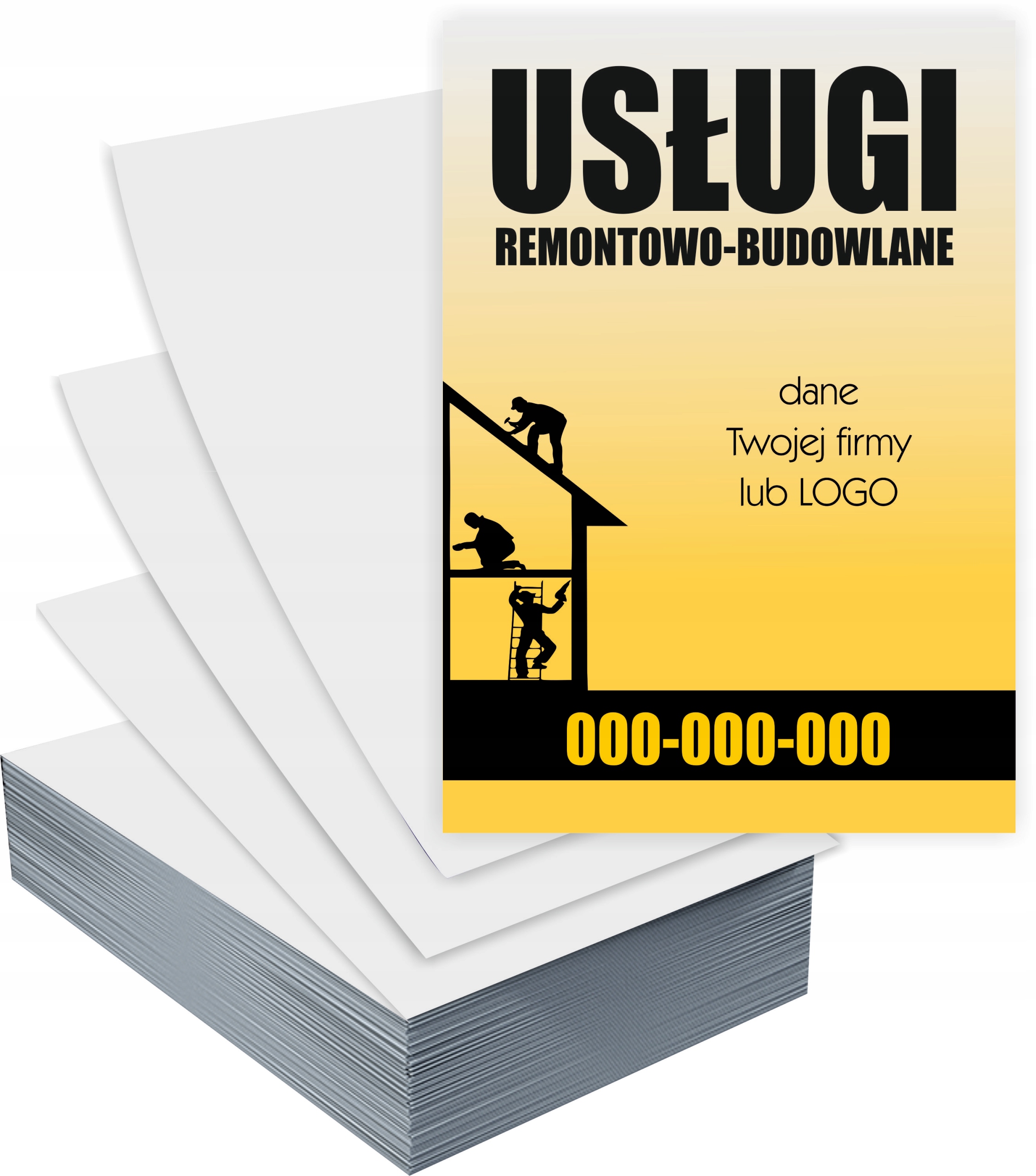 Ulotki A5 1000 szt firmowe USŁUGI BUDOWLANE REMONTOWE + PROJEKT GRATIS