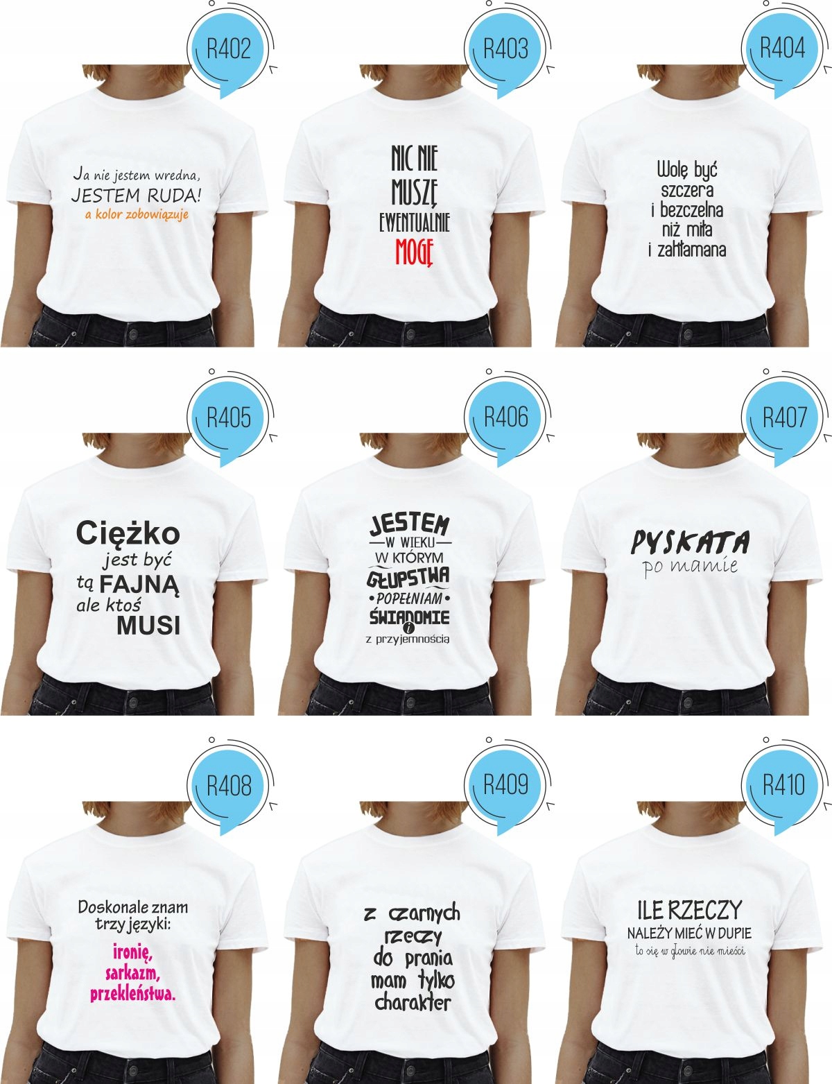 Koszulka z napisem BRAK FACETA BRAK PROBLEMU