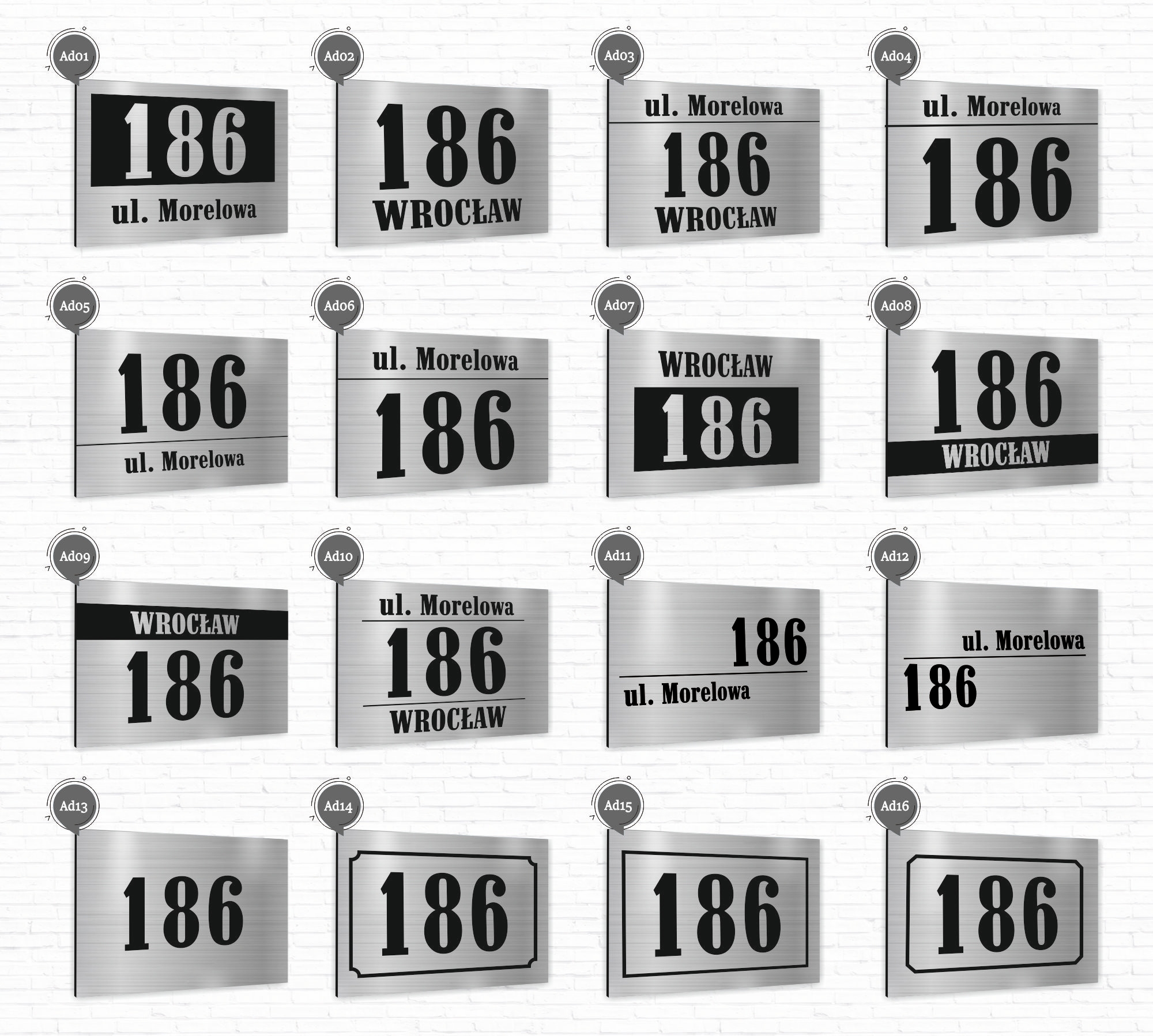 DUŻA Tabliczka ADRESOWA ALUMINIOWA 30x20 numer dom