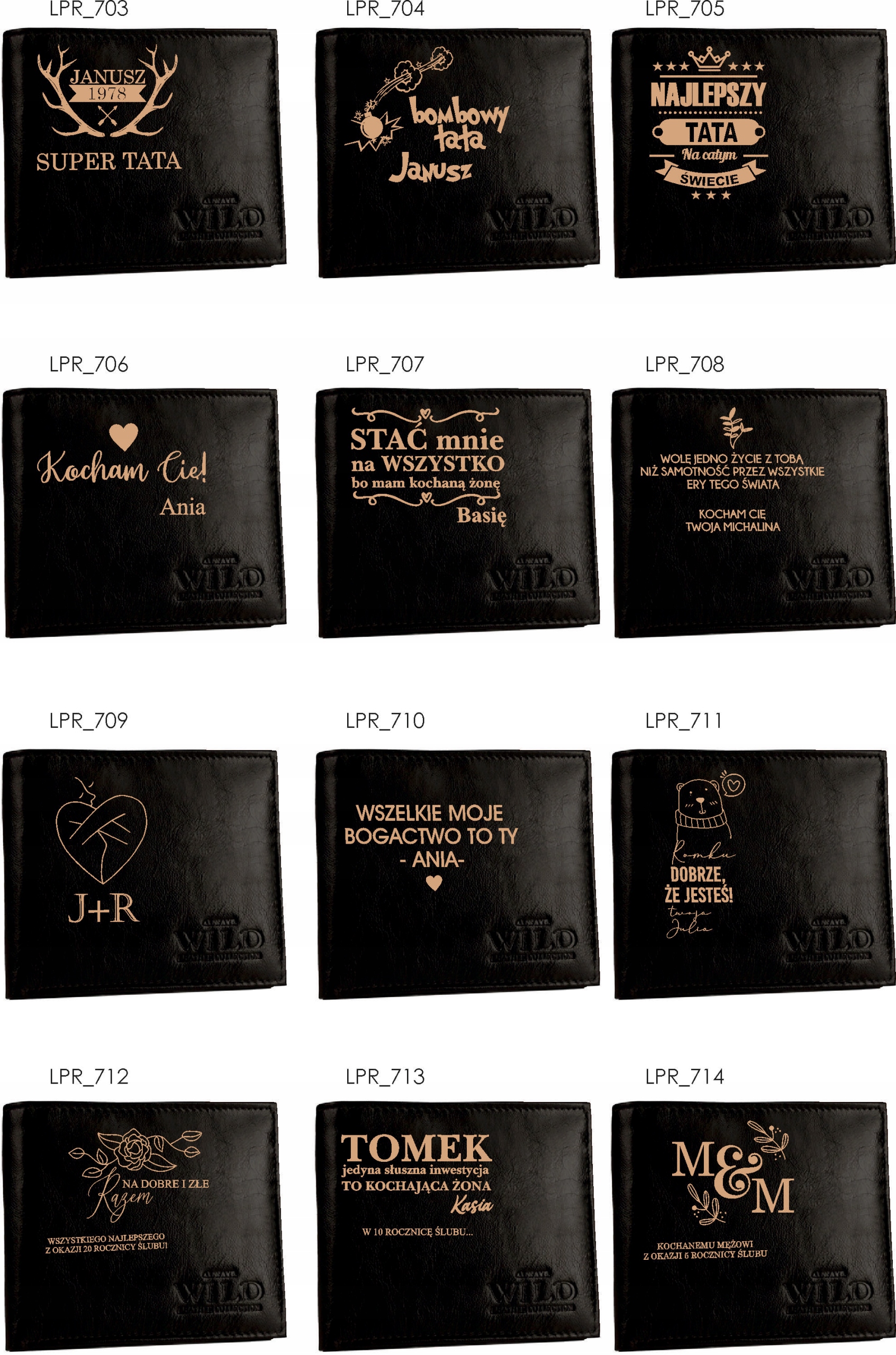 Portfel grawerowany DLA DZIADKA skóra TWÓJ TEKST