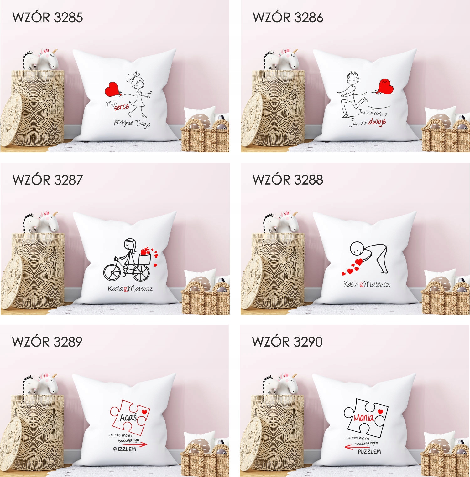 Poduszka z nadrukiem PREZENT na WALENTYNKI LOVE