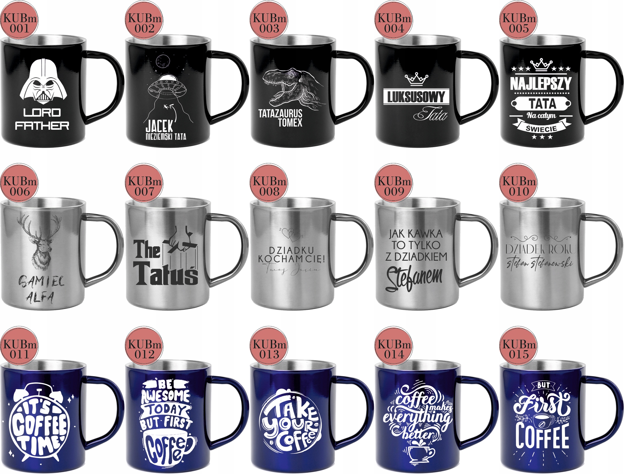 Kubek metalowy z grawerem PREZENT na Dzień Kobiet