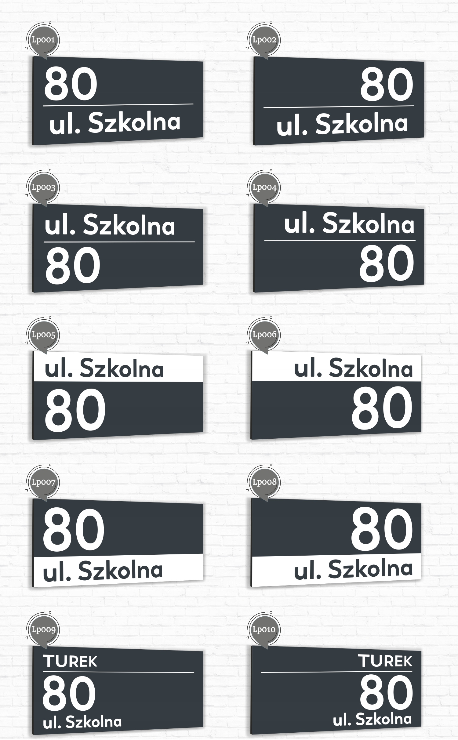 METALOWY NUMER DOMU DUŻA Tabliczka ADRESOWA ALUMINIOWA 40x20 numer dom