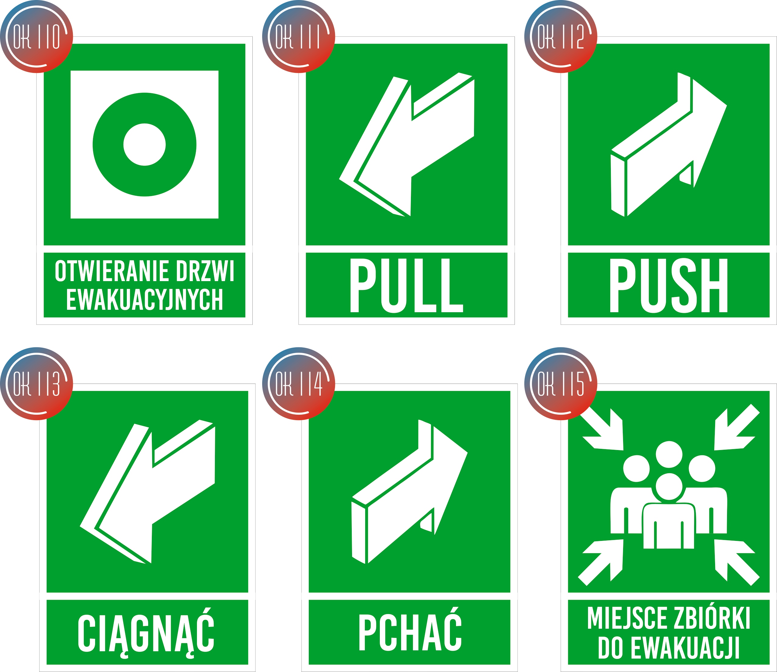 Tabliczka grawerowana informacyjna piktogram 20x15 cm pchać