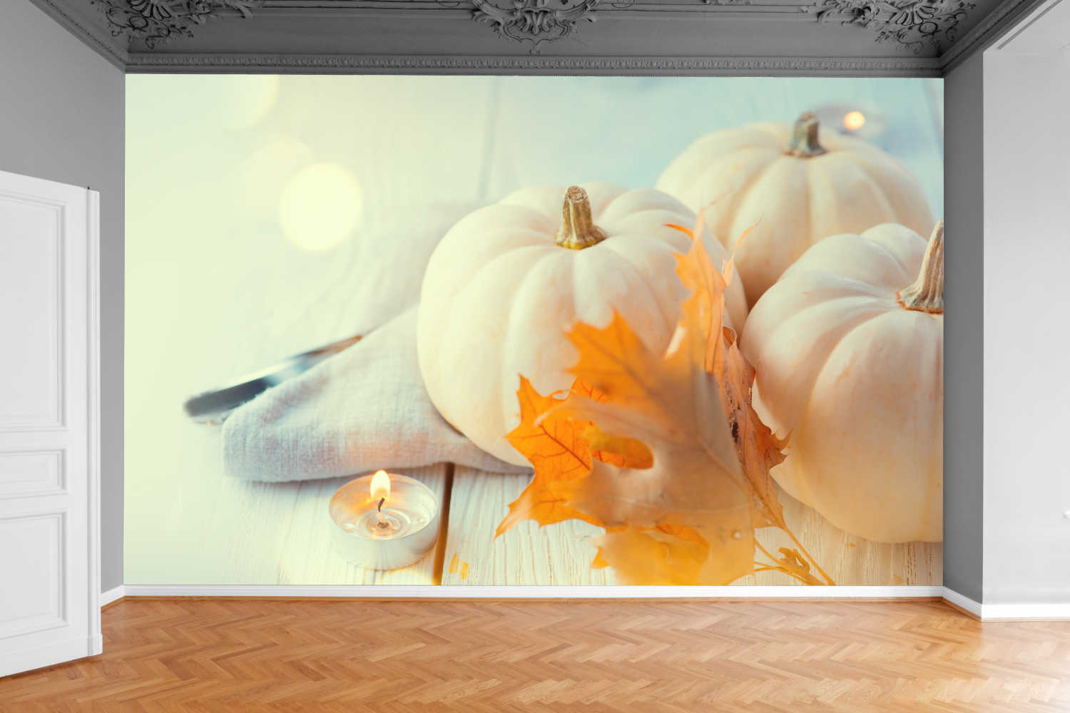 Fototapeta DESKI DYNIA ŚWIECE LIŚCIE 370x250