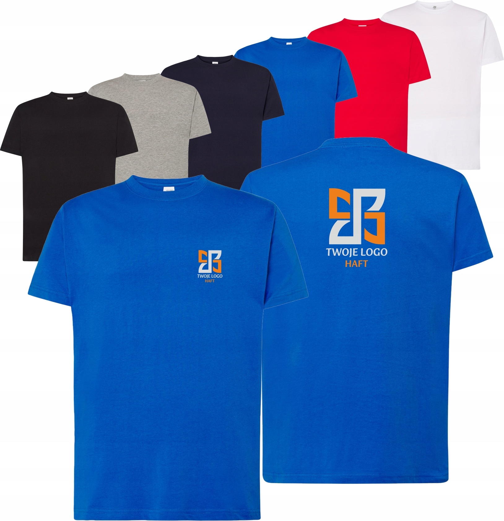 męska KOSZULKA SLIM FIT własny HAFT TWOJE LOGO NAPIS firmowa reklamowa