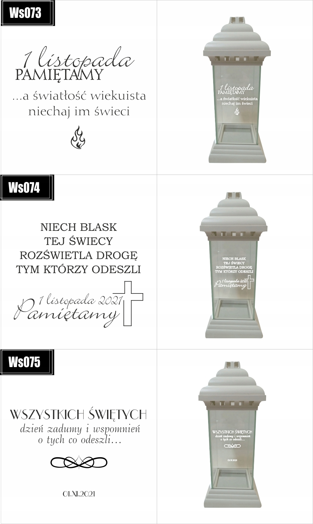 ZNICZ z grawerem dla Mamy Wszystkich Świętych