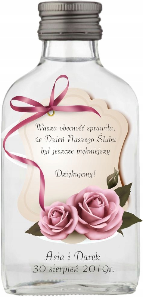 Butelki z nadrukiem NA WESELE PREZENT 100ML 20 szt