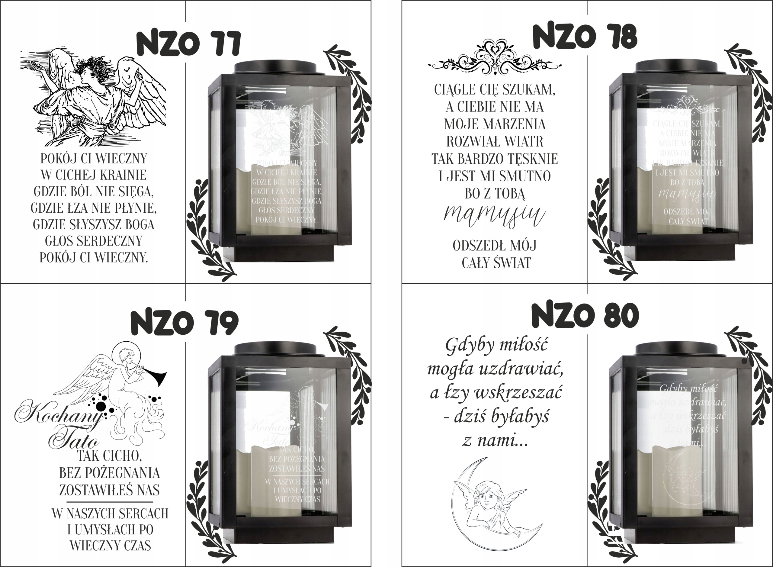 Znicz latarenka na grób z grawerem imię data dedykacja personalizowany wzór