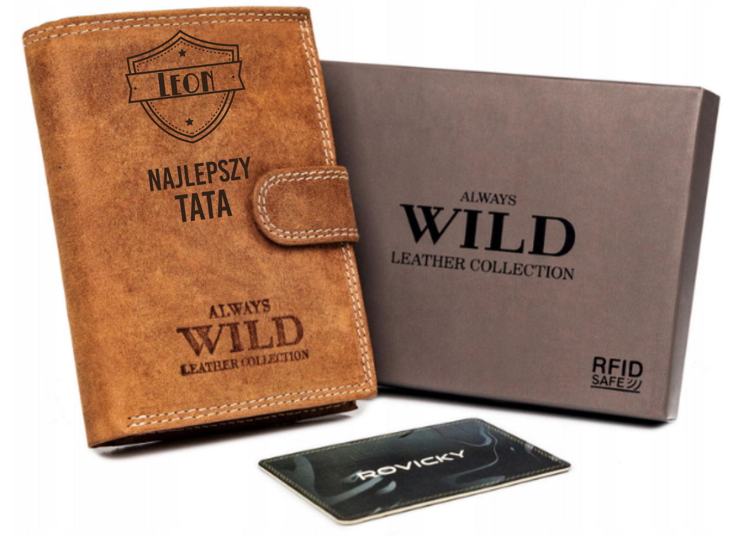 Portfel dla TATY twój tekst imię JAKOŚĆ grawer PL