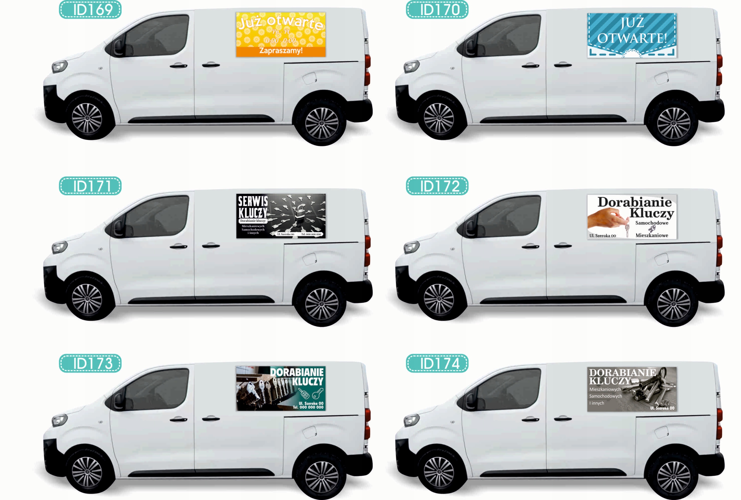 Reklama Naklejka na samochód wiele różnych wzorów WYMIANA BUTLI