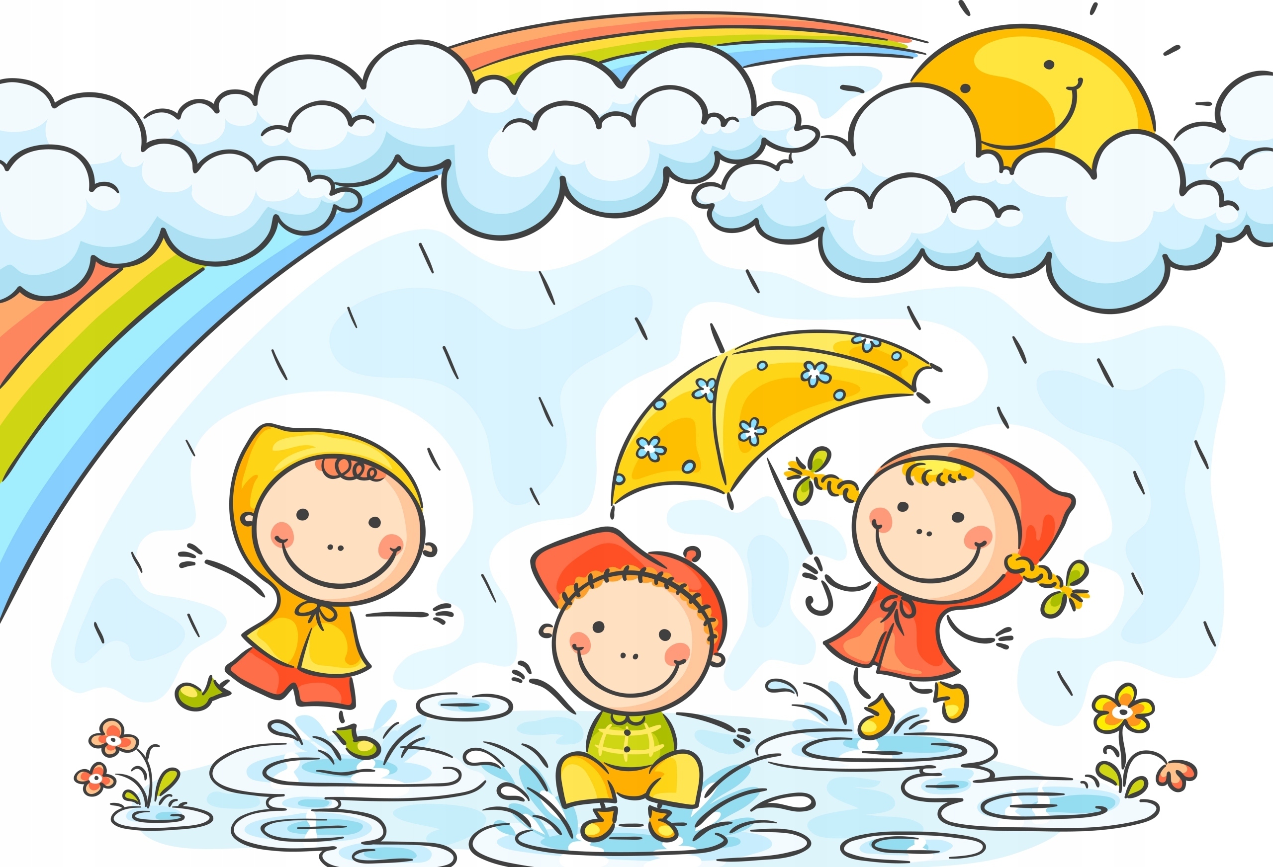 FOTOTAPETA dziecięca TĘCZA CHMURKI DZIECI 380x256