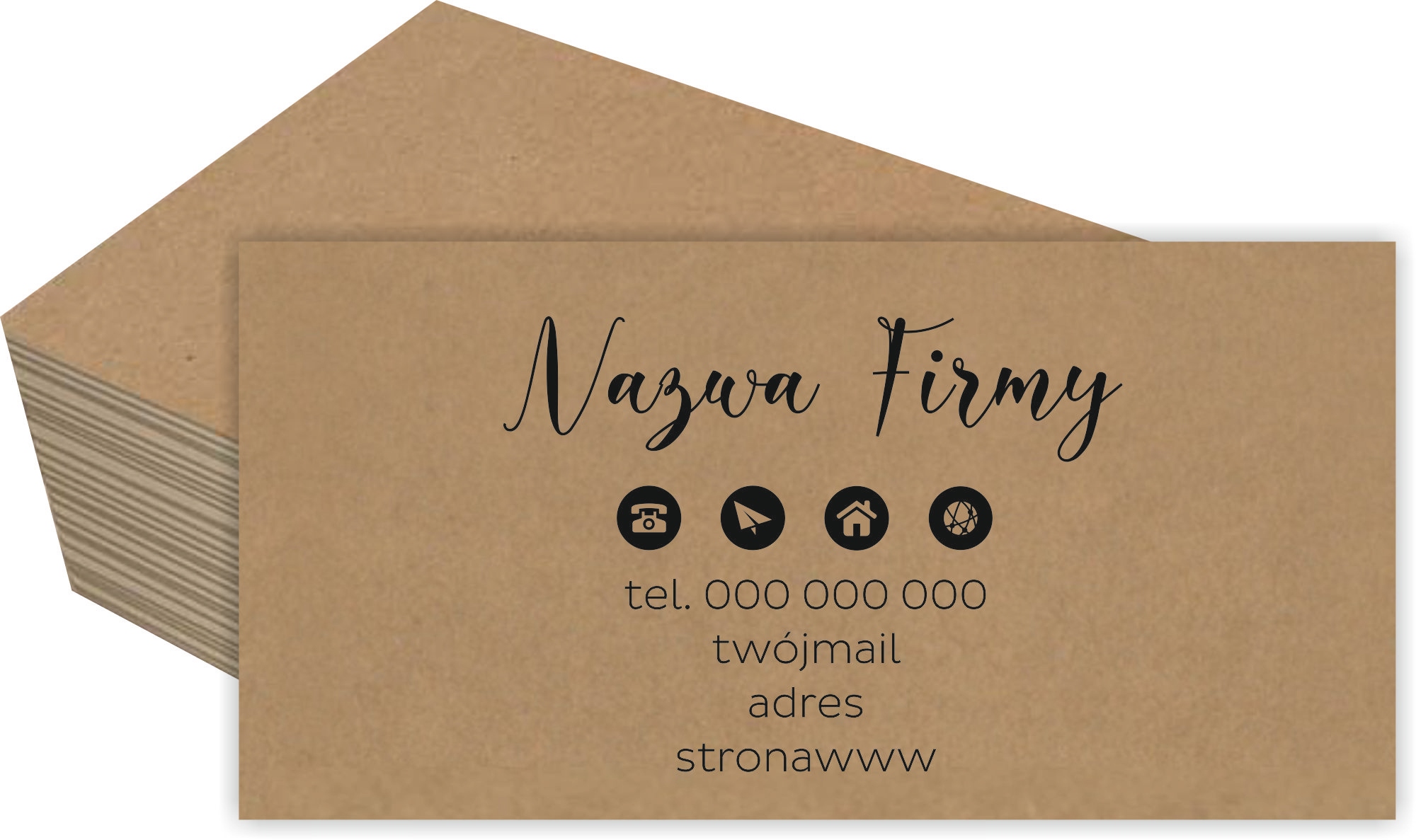 200 szt Eko wizytówki firmowe kraft 250g + PROJEKT karty metki cenówki