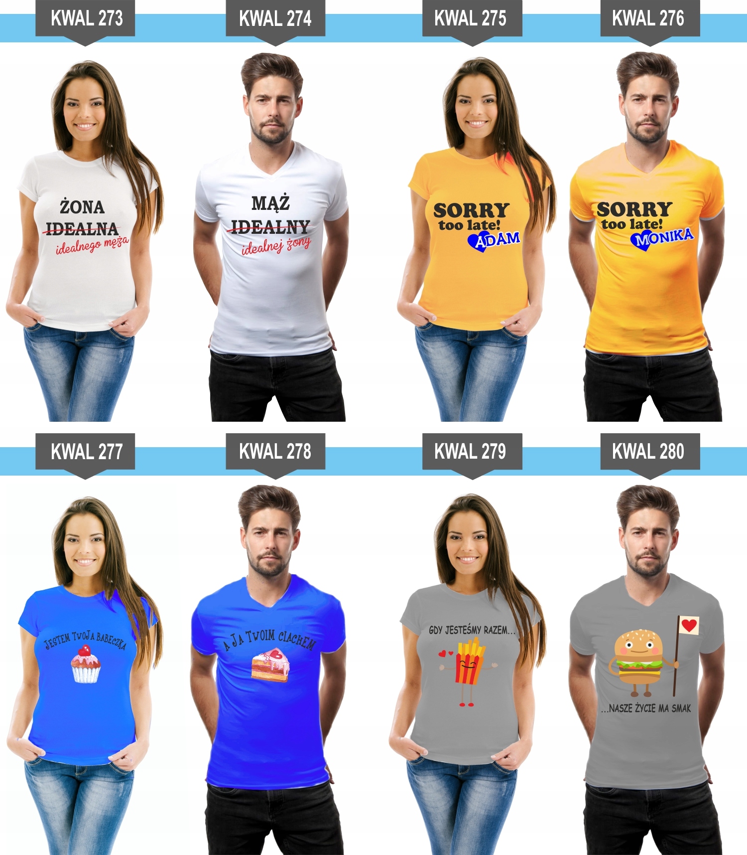 Koszulki z nadrukiem dla Par Prezent Mąż Żona