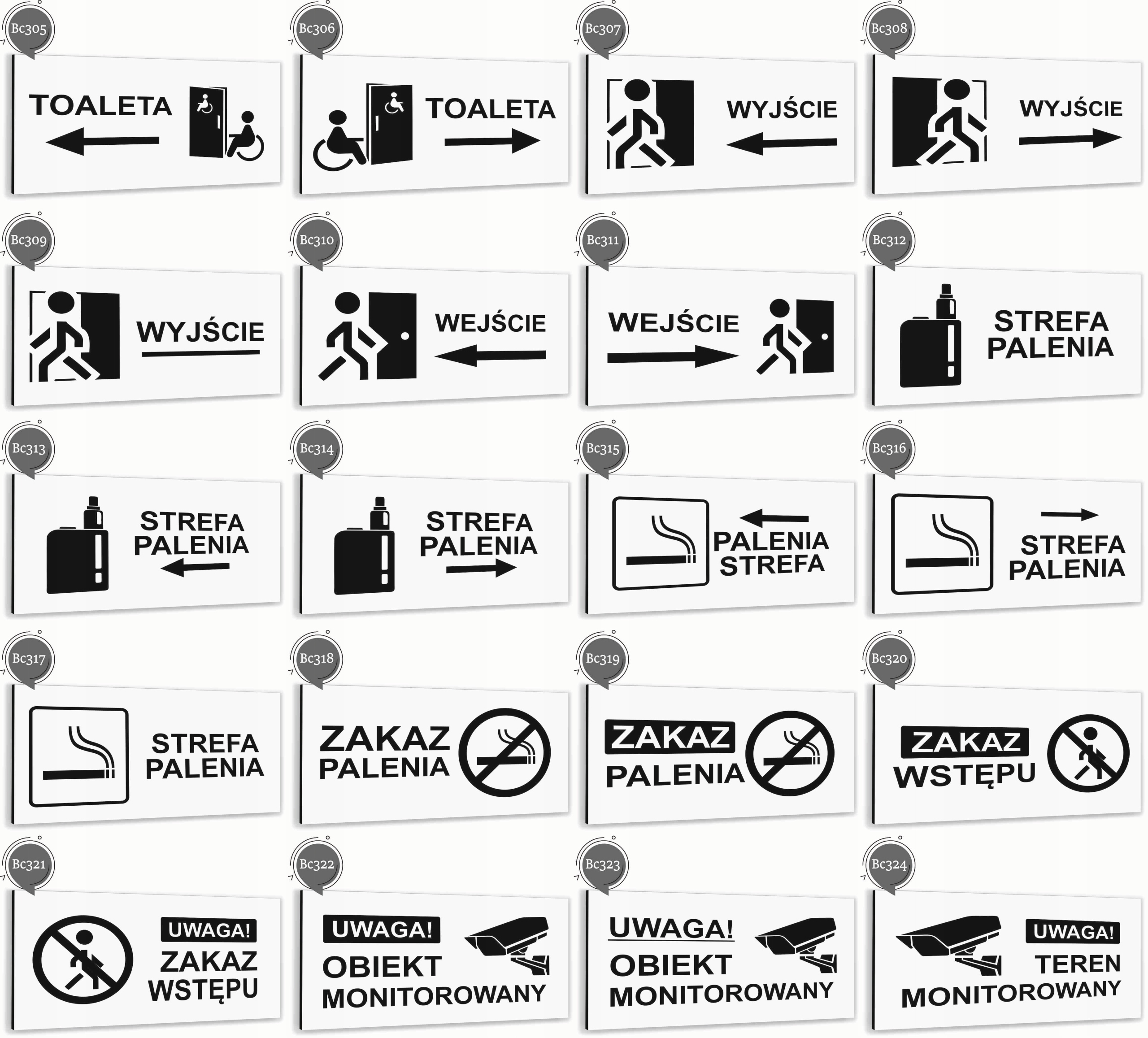 Tabliczka BIAŁA z dibondu WYJŚCIE Tablica informacyjna NADRUK UV
