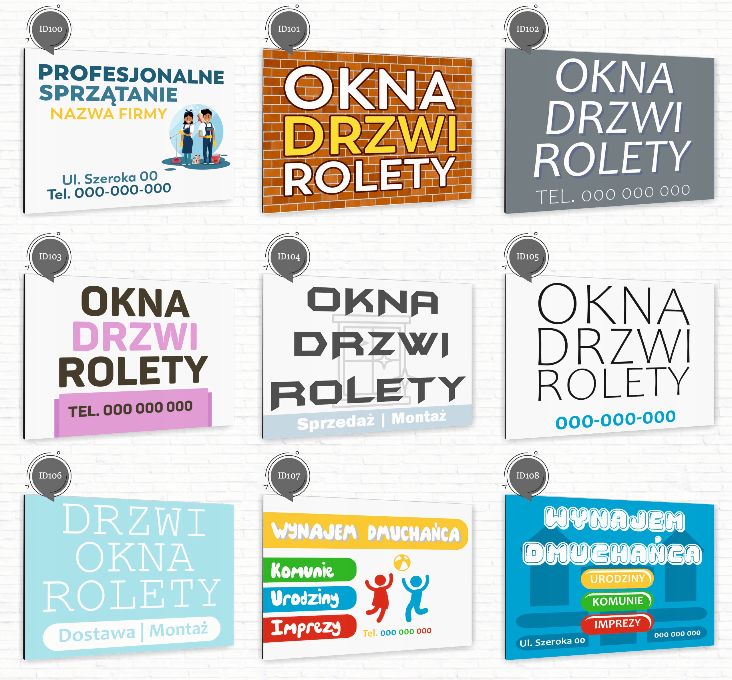 nadruk UV TABLICZKA reklamowa szyld SPRZEDAŻ KRUSZYW DIBOND 40x30 cm