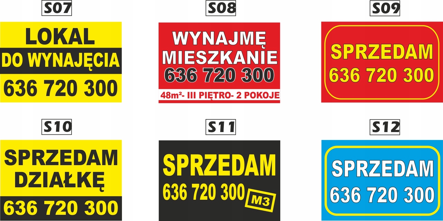 Tablica Szyld SPRZEDAM DOM DO WYNAJĘCIA 60x40cm