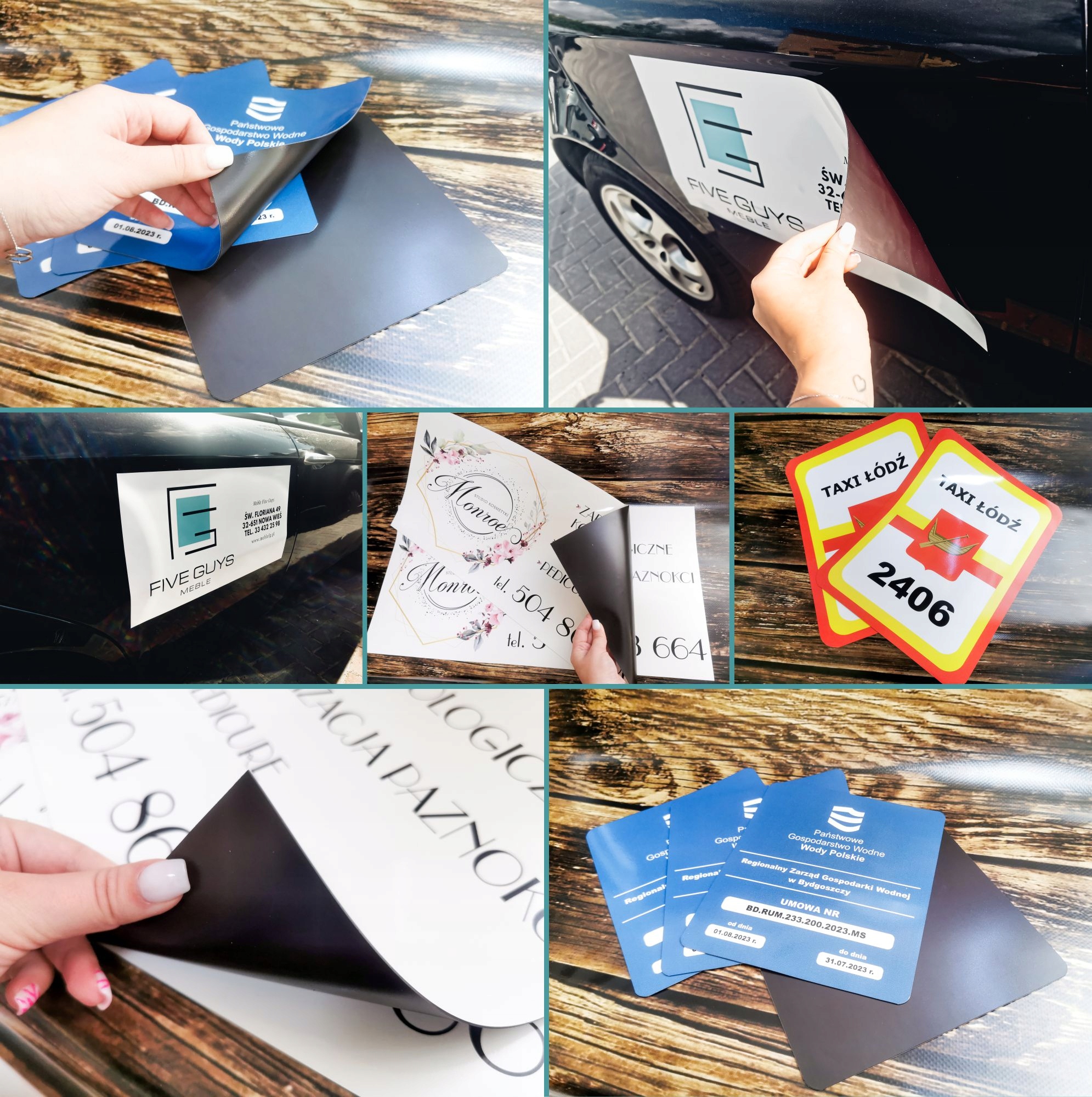 Magnes na samochód reklama magnetyczna GOTOWE WZORY OGRODZENIA BRAMY SIATKI