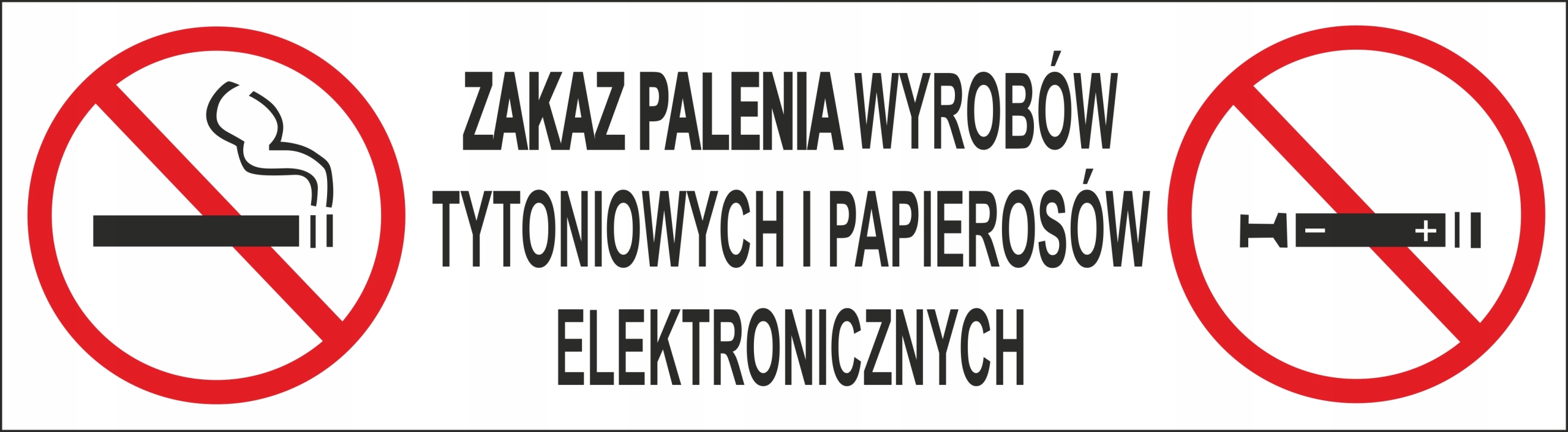 naklejka ZAKAZ PALENIA e-PAPIEROSÓW 30x10 cm
