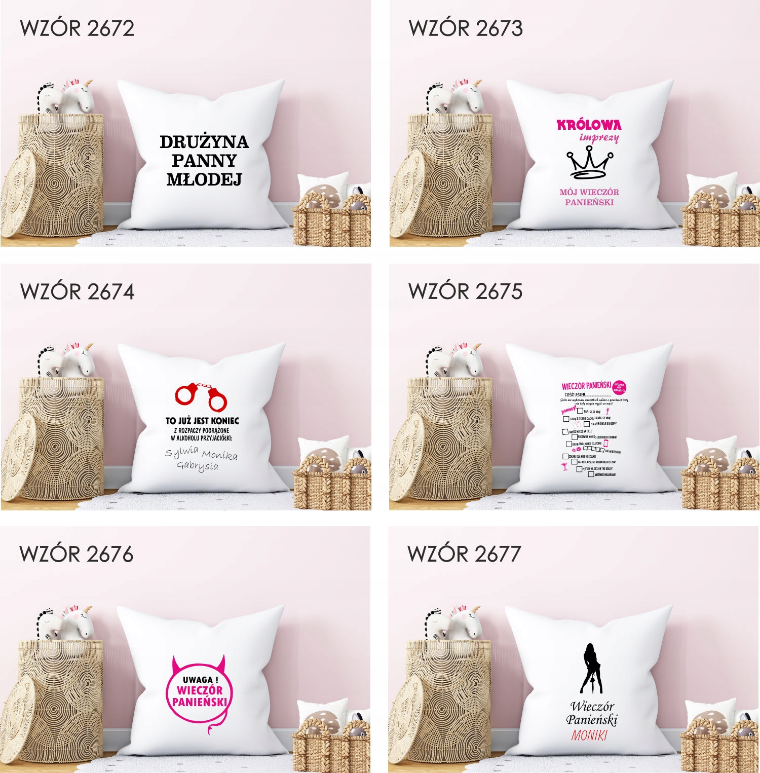 Poduszka z nadrukiem DRUŻYNA PANNY MŁODEJ