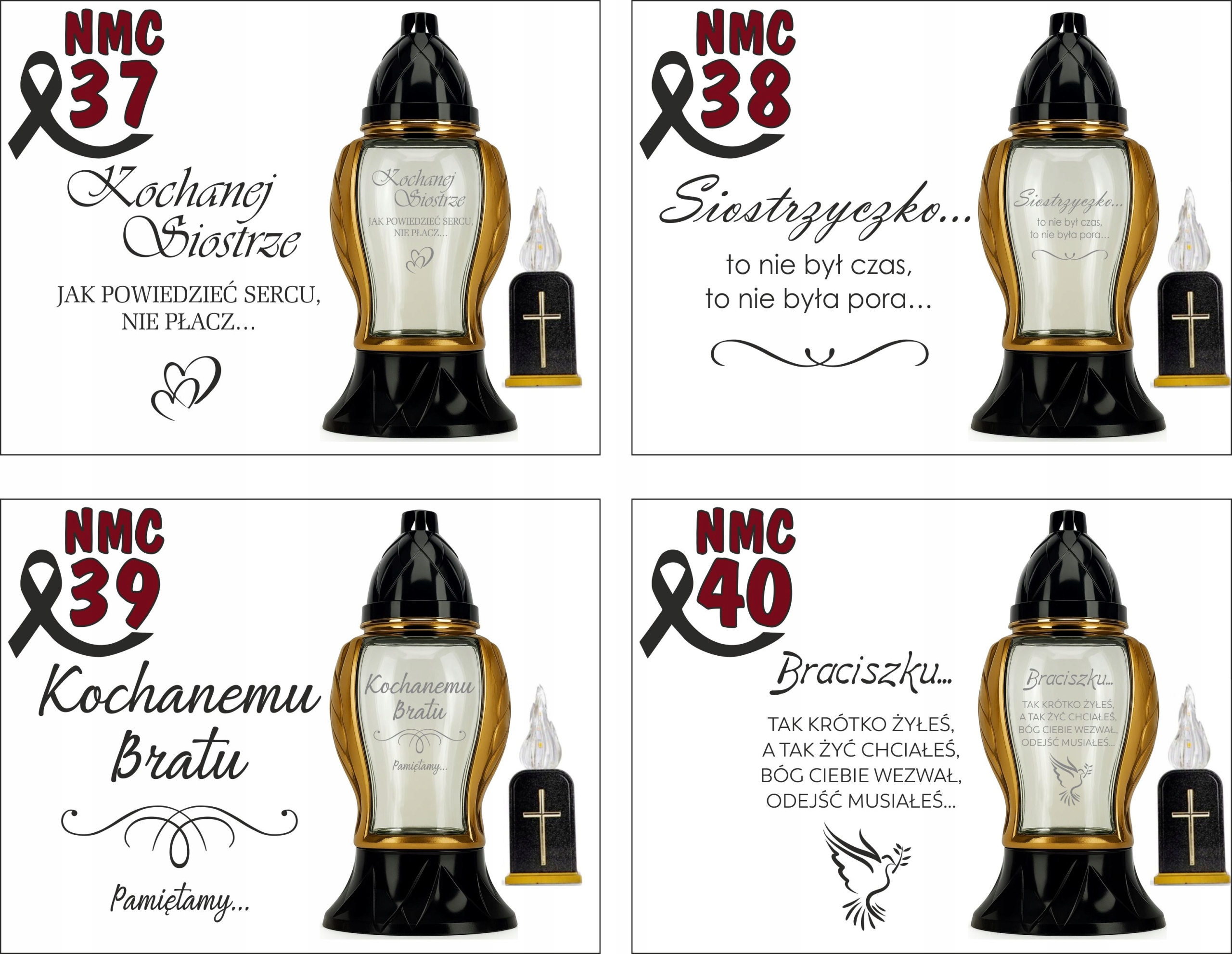 Ozdobny Znicz z Twoim grawerem Napisem Personalizowany dla dziadka