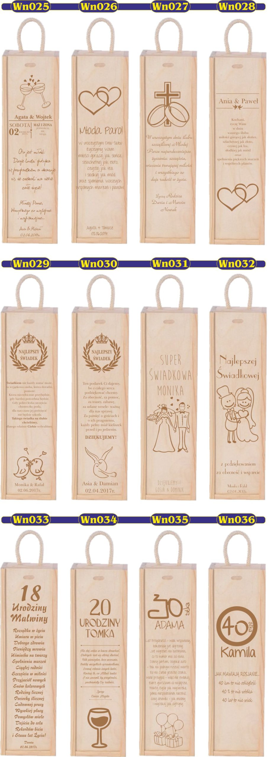 SKRZYNKA NA WINO prezent na urodziny 20 30 40 50