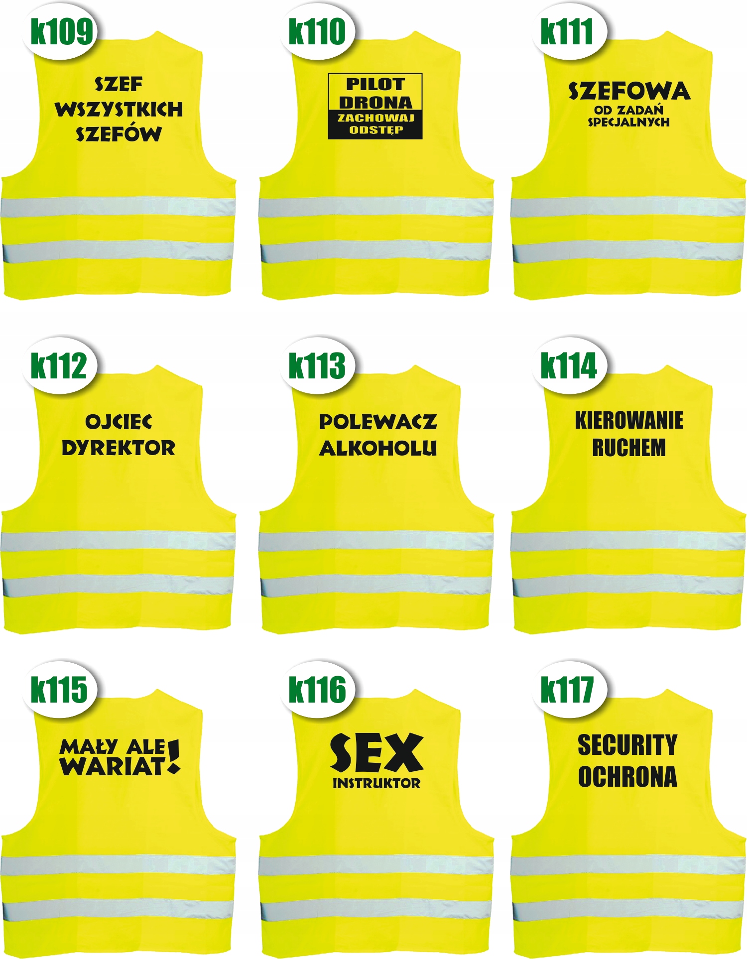 KAMIZELKA ODBLASKOWA z nadrukiem GOŚĆ VISITOR