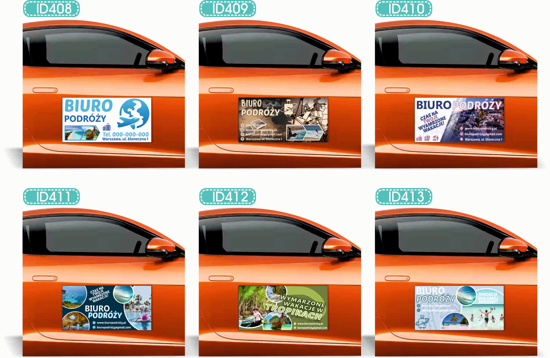 Magnes na samochód reklama magnetyczna 60x30 KIEŁBASA Z GRILLA różne wzory