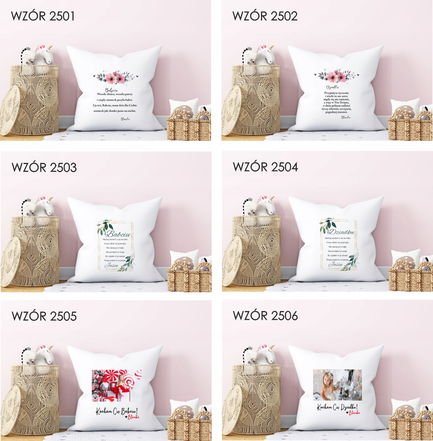 Poduszka PREZENT dla dziadków KOCHAM CIĘ