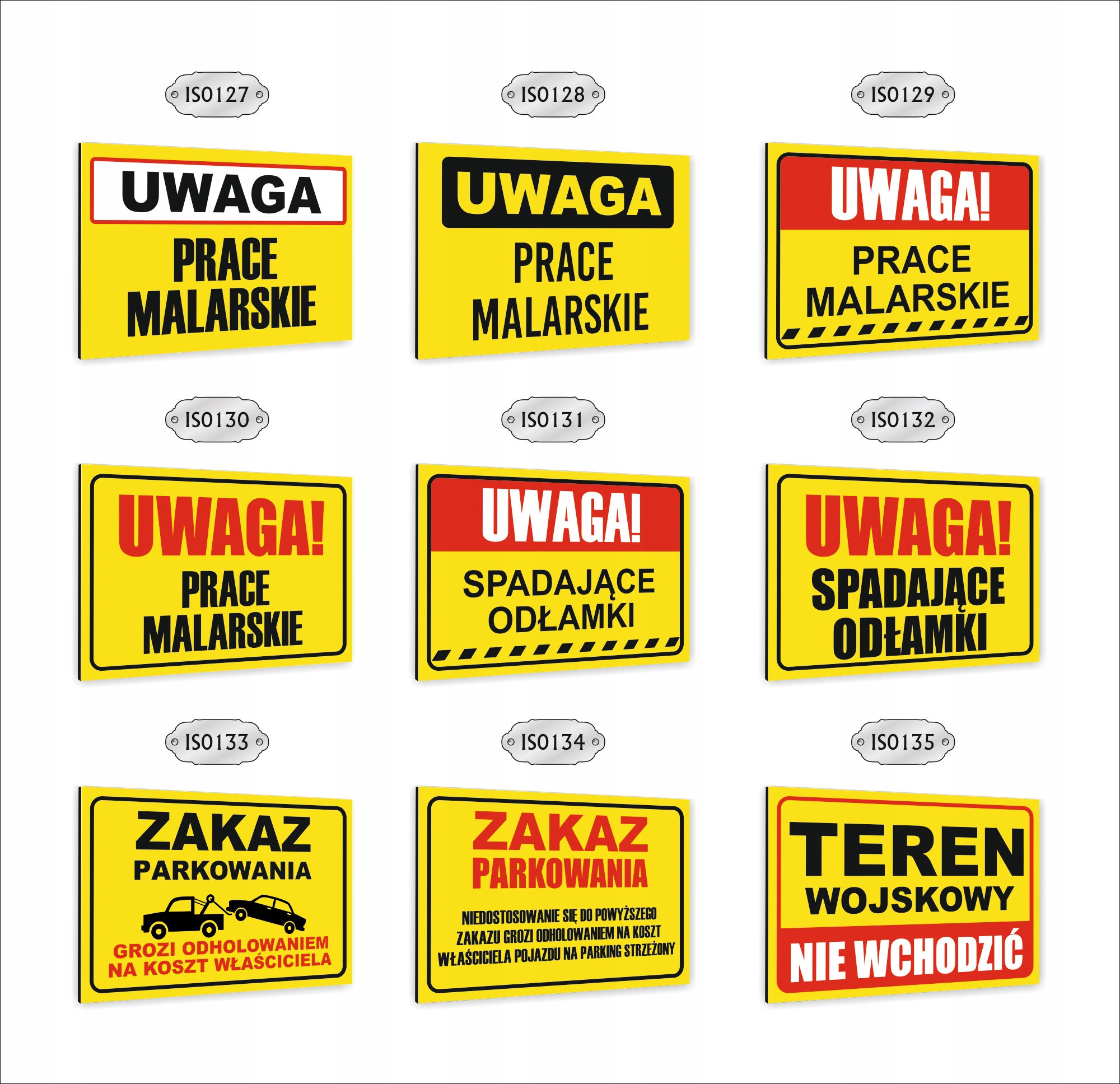 Tabliczka znak informacyjny dibond 30x20 UWAGA MIEJSCE PRACY