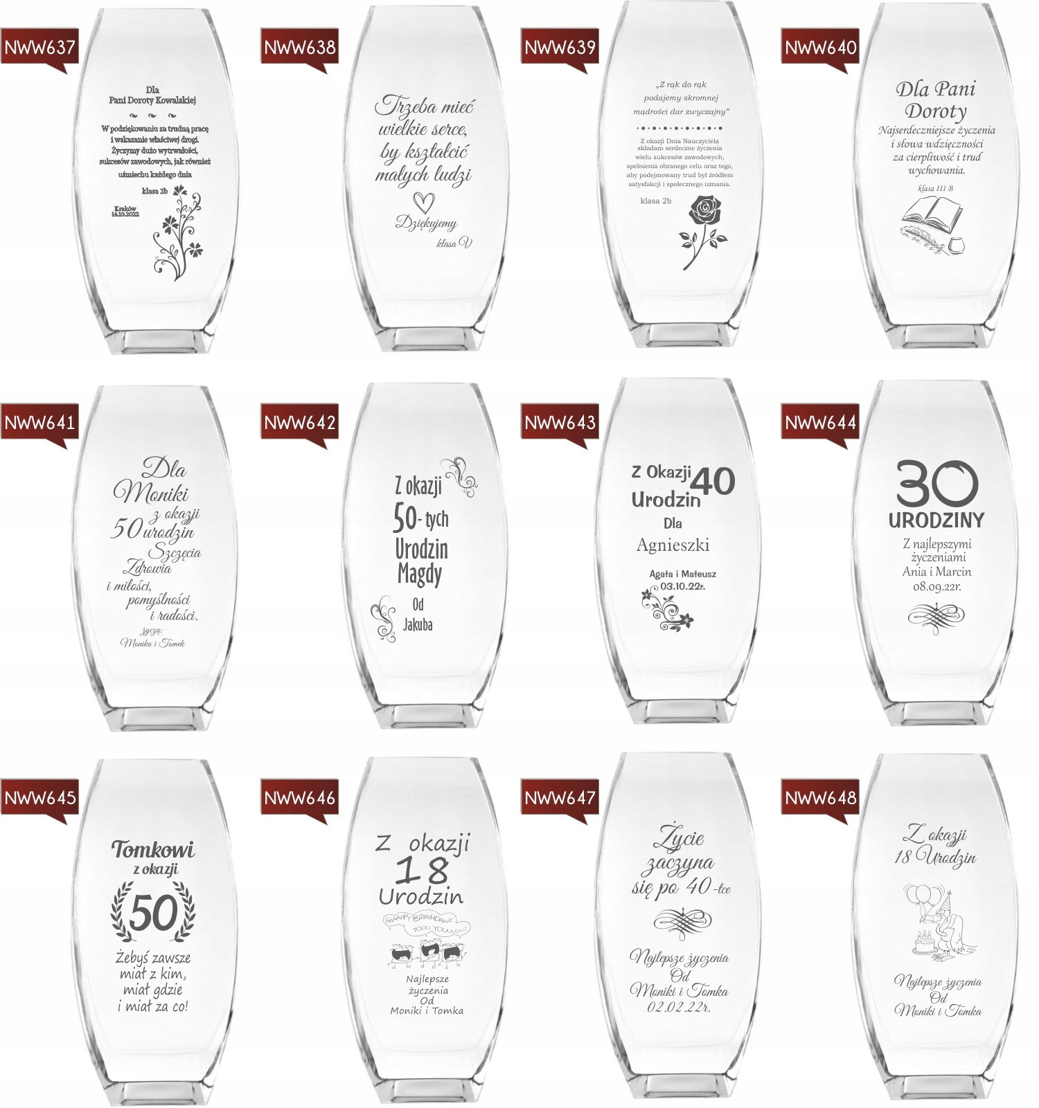 Wazon z grawer PREZENT dla Nauczyciela podziękowan