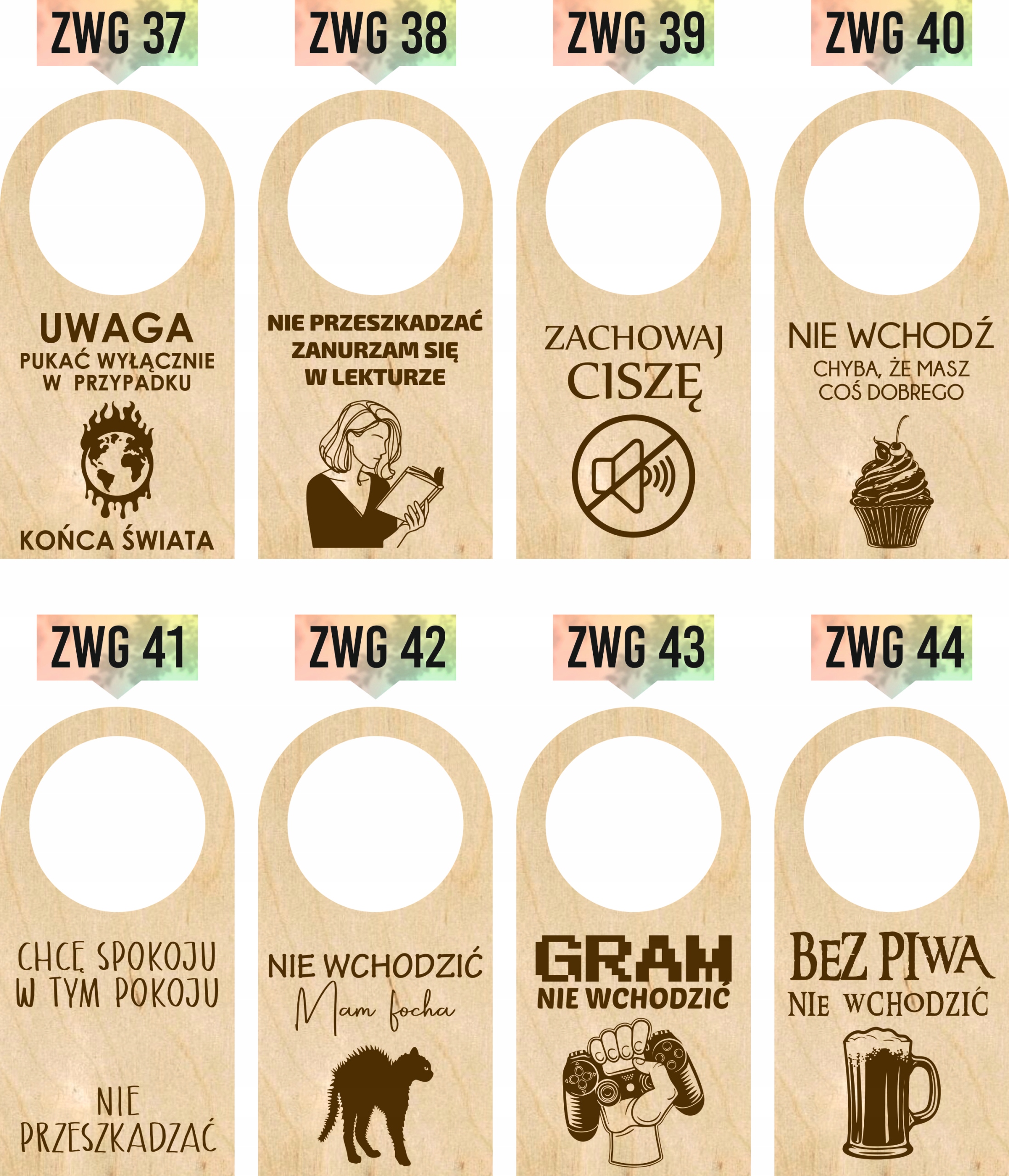 ZAWIESZKA NA DRZWI KLAMKĘ drewniana grawerowana POSZĘ NIE WCHODZIĆ