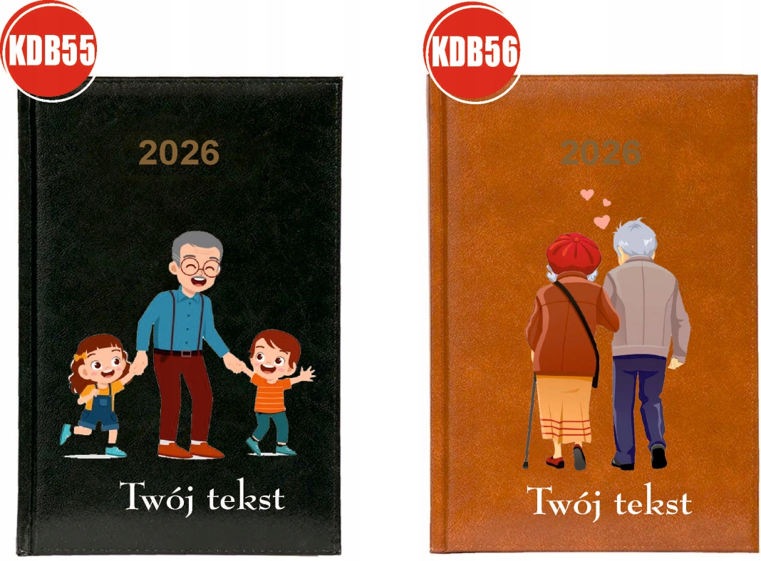 Kalendarz A5 2026 tygodniowy KSIĄŻKOWY DLA DZIADKA personalizowany