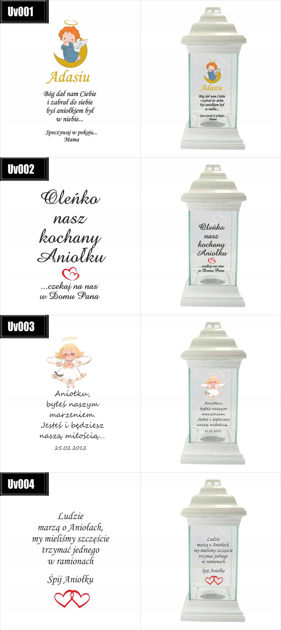 Personalizowany Znicz z nadrukiem UV dla dziecka