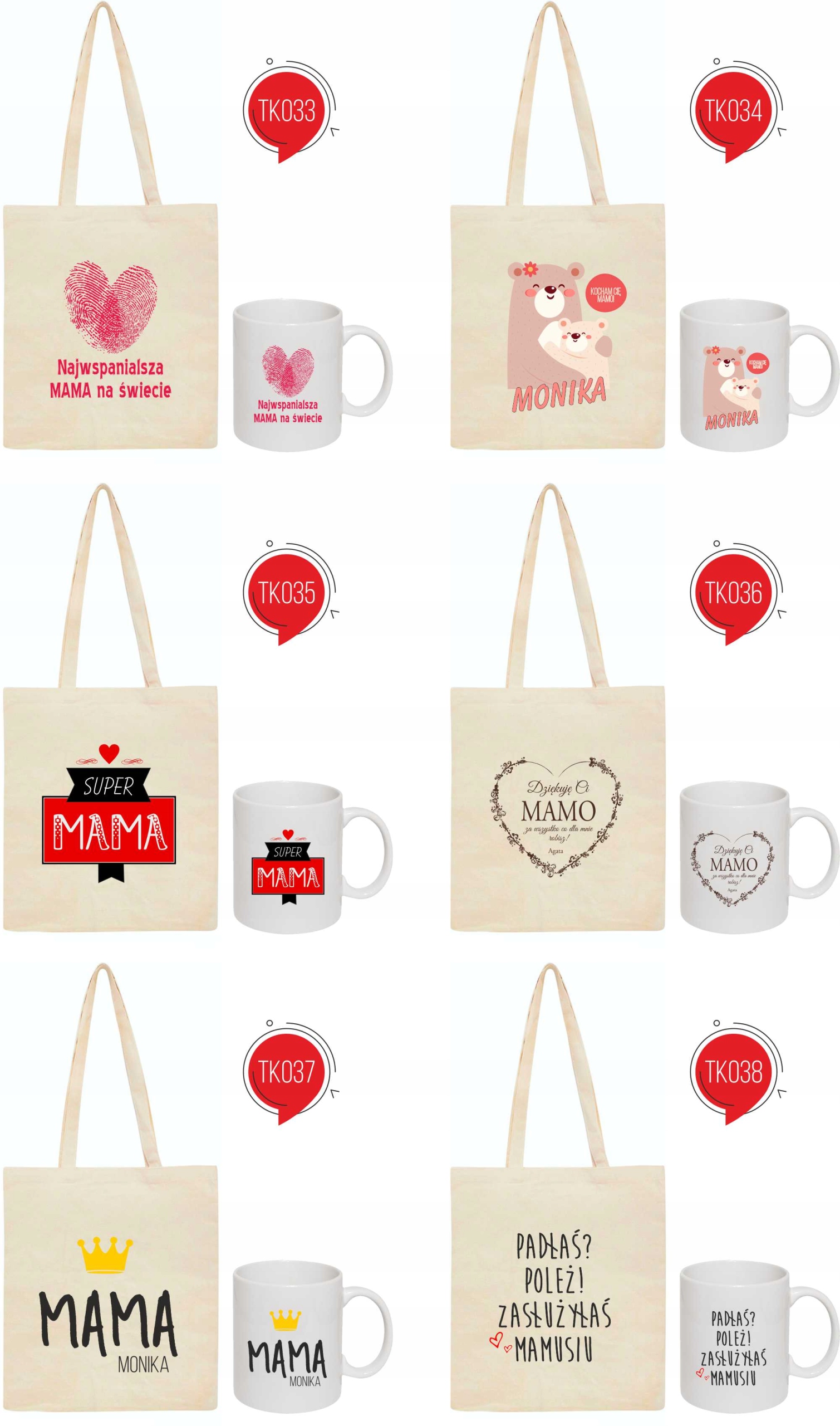 ZESTAW EKO TORBA + KUBEK NAJLEPSZA CIOCIA prezent
