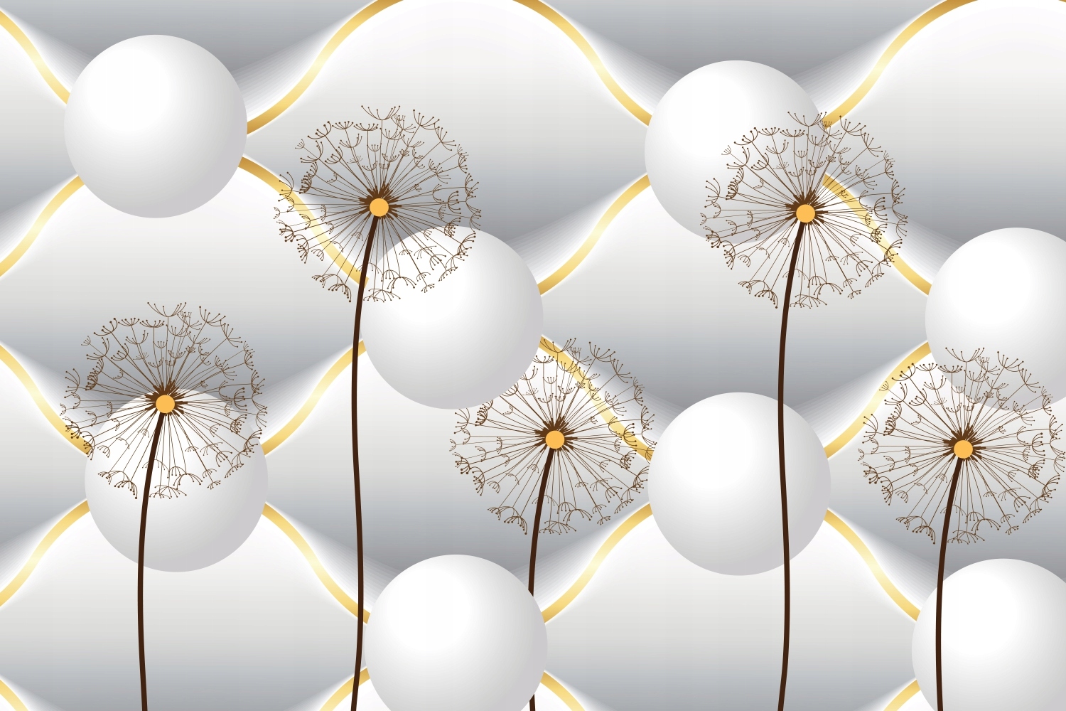 fototapeta GRAFIKA TŁO DMUCHAWCE KULE 3D 200x130