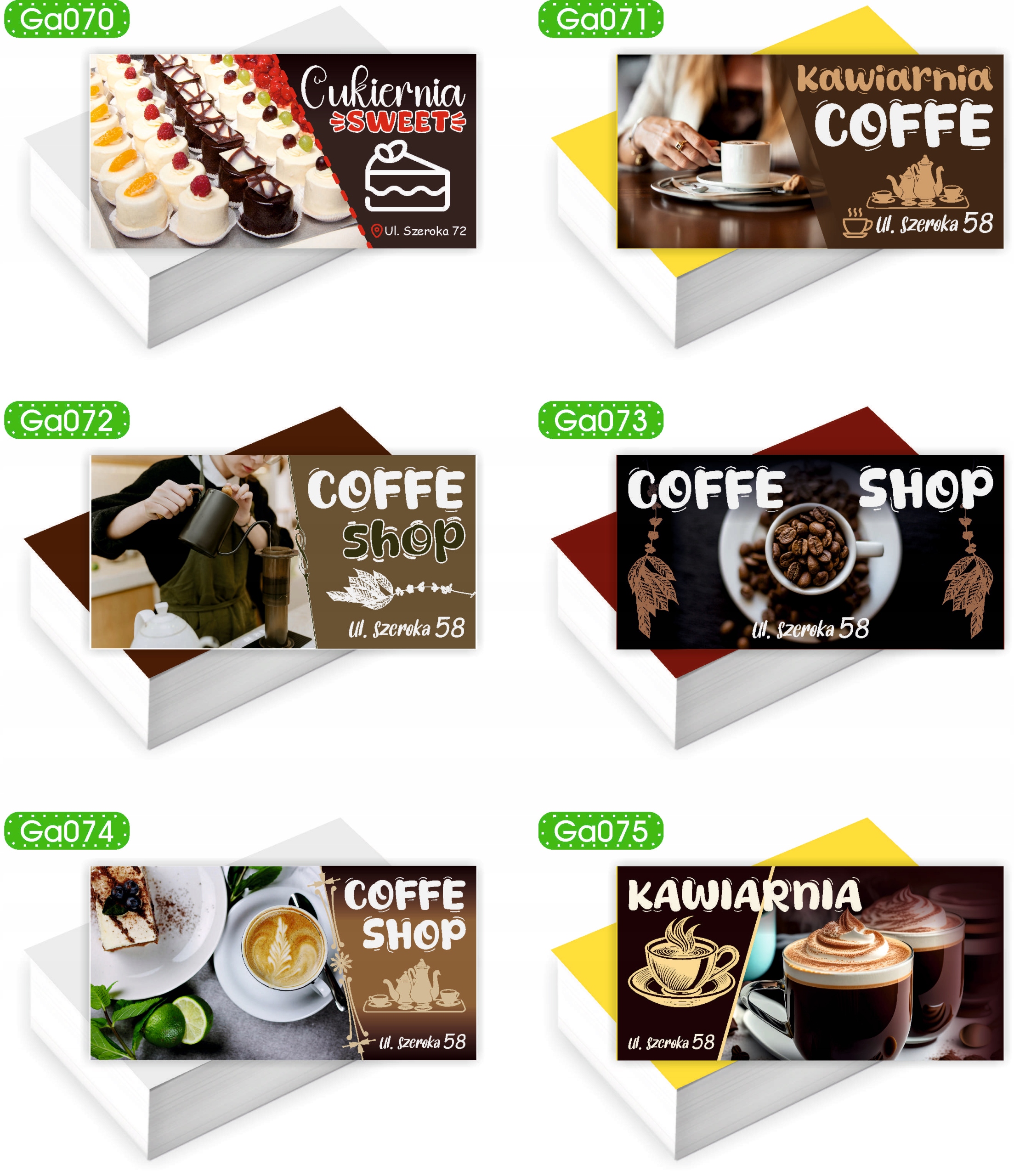 Wizytówki firmowe reklamowe 200szt różne wzory gotowy projekt SUSHI BAR