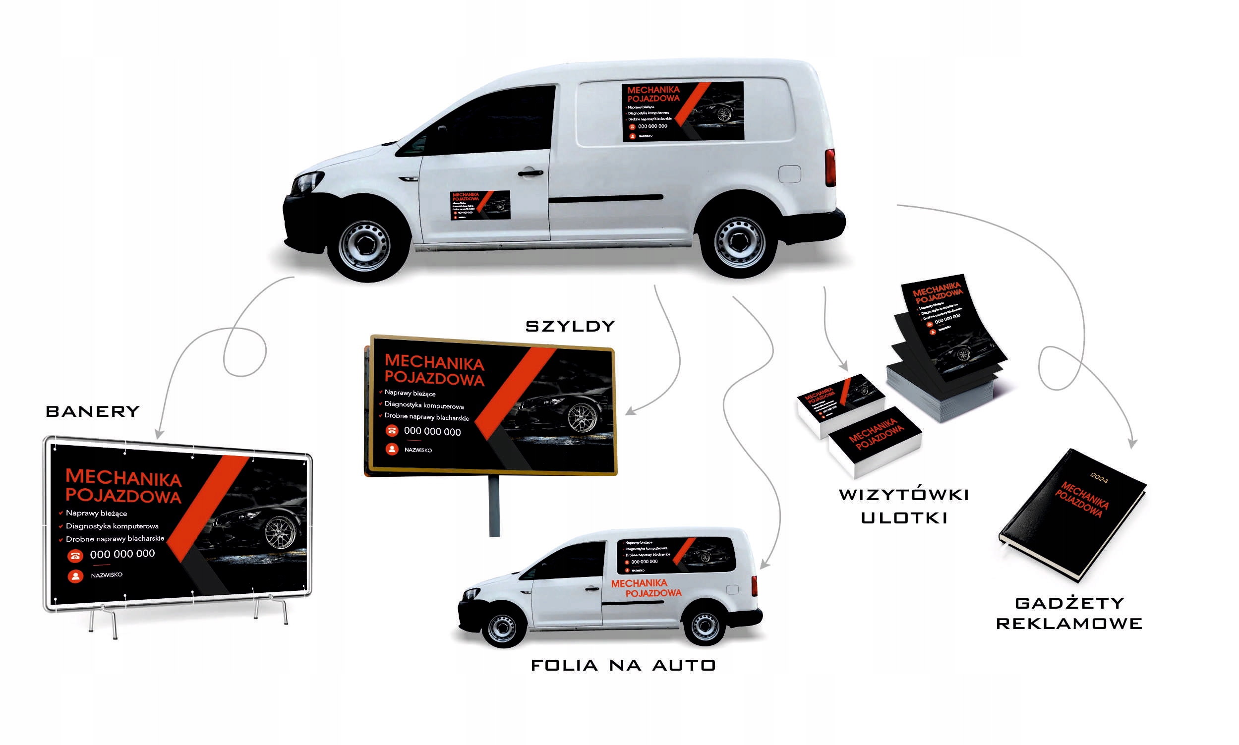 TABLICZKA REKLAMOWA szyld z nadrukiem 40x30 cm usługi brukarskie