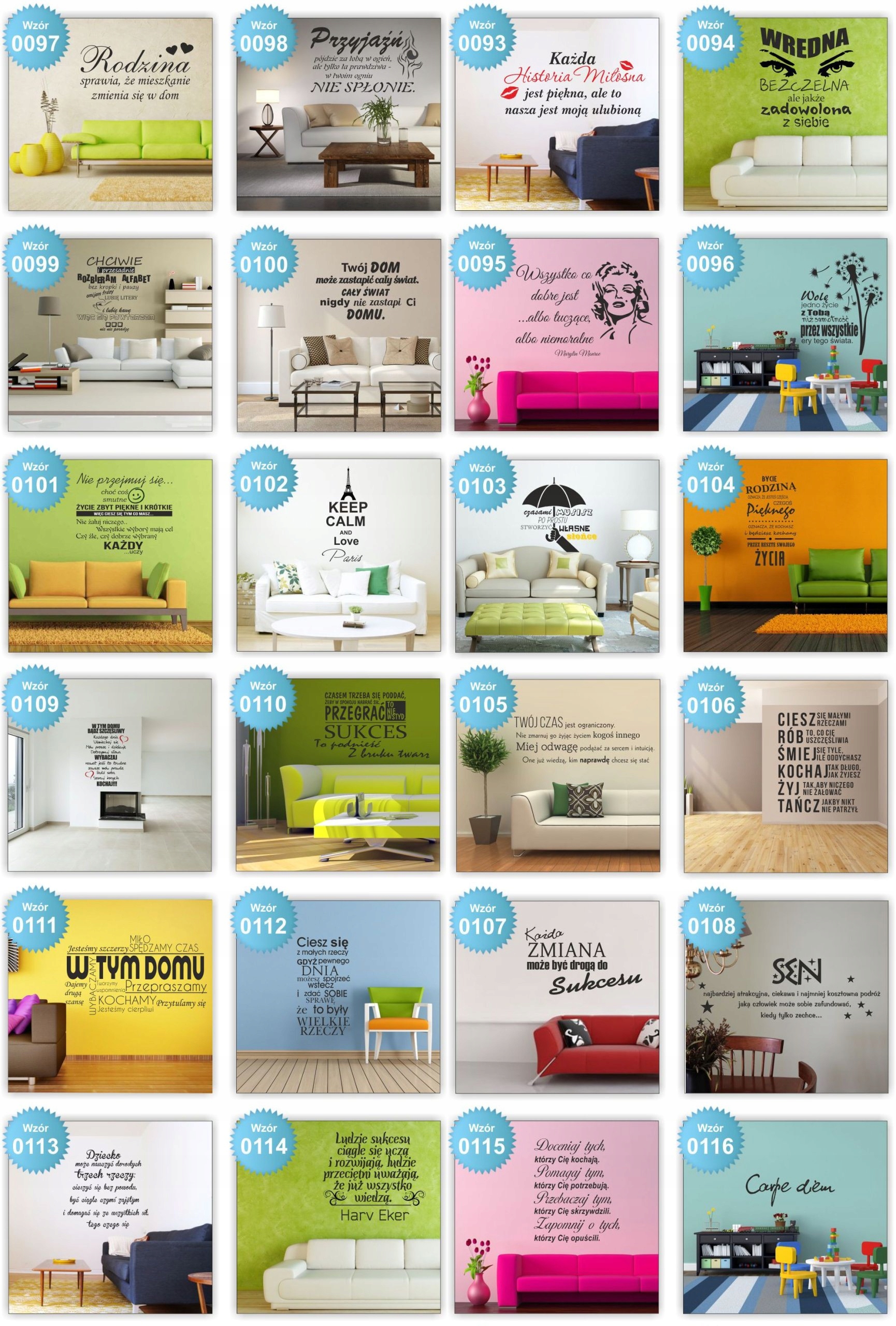 Napisy ścienne cytaty NAKLEJKI DMUCHAWCE duża 160