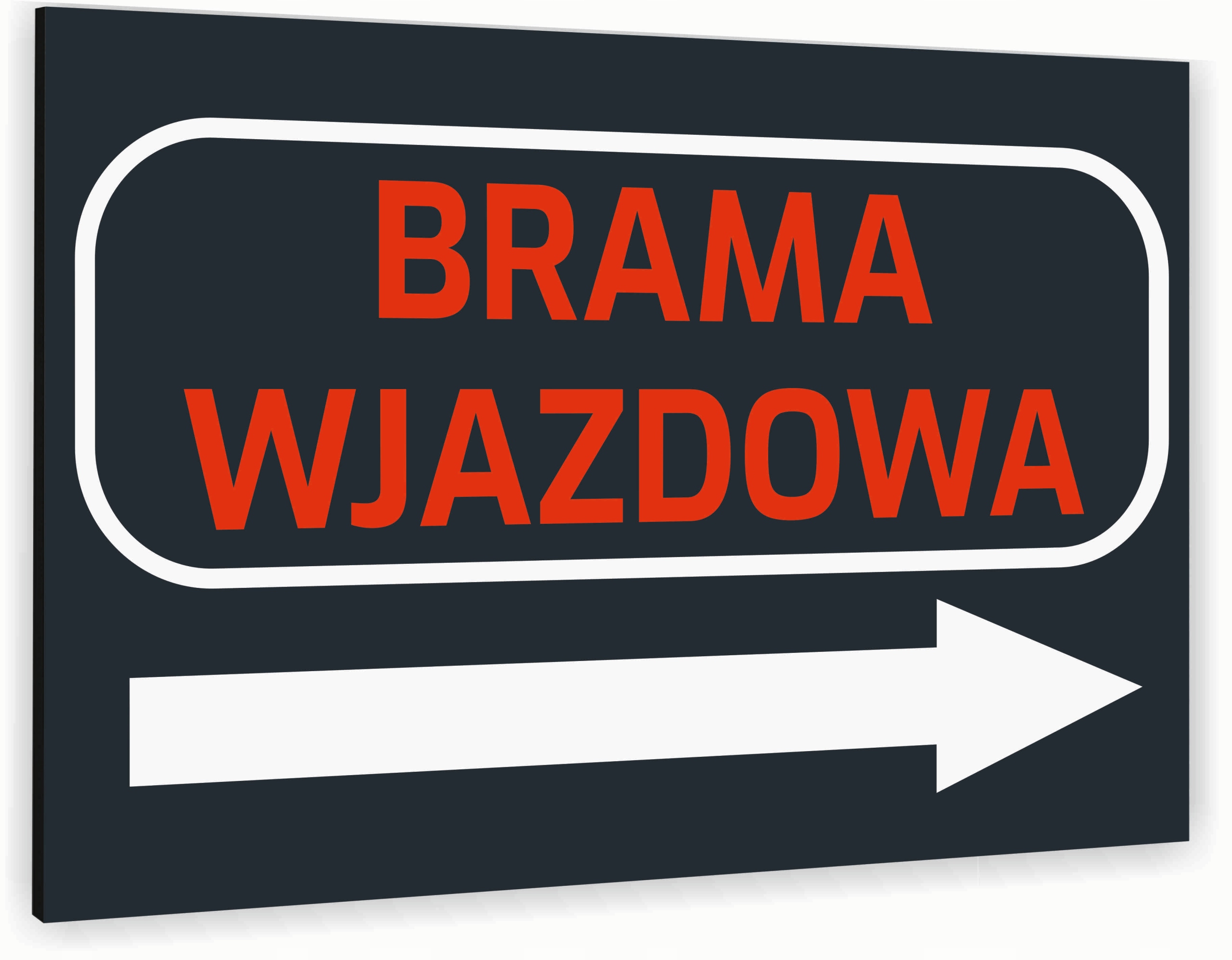Tabliczka znak informacyjny 20x15 Antracyt BRAMA WJAZDOWA Nierdzewna