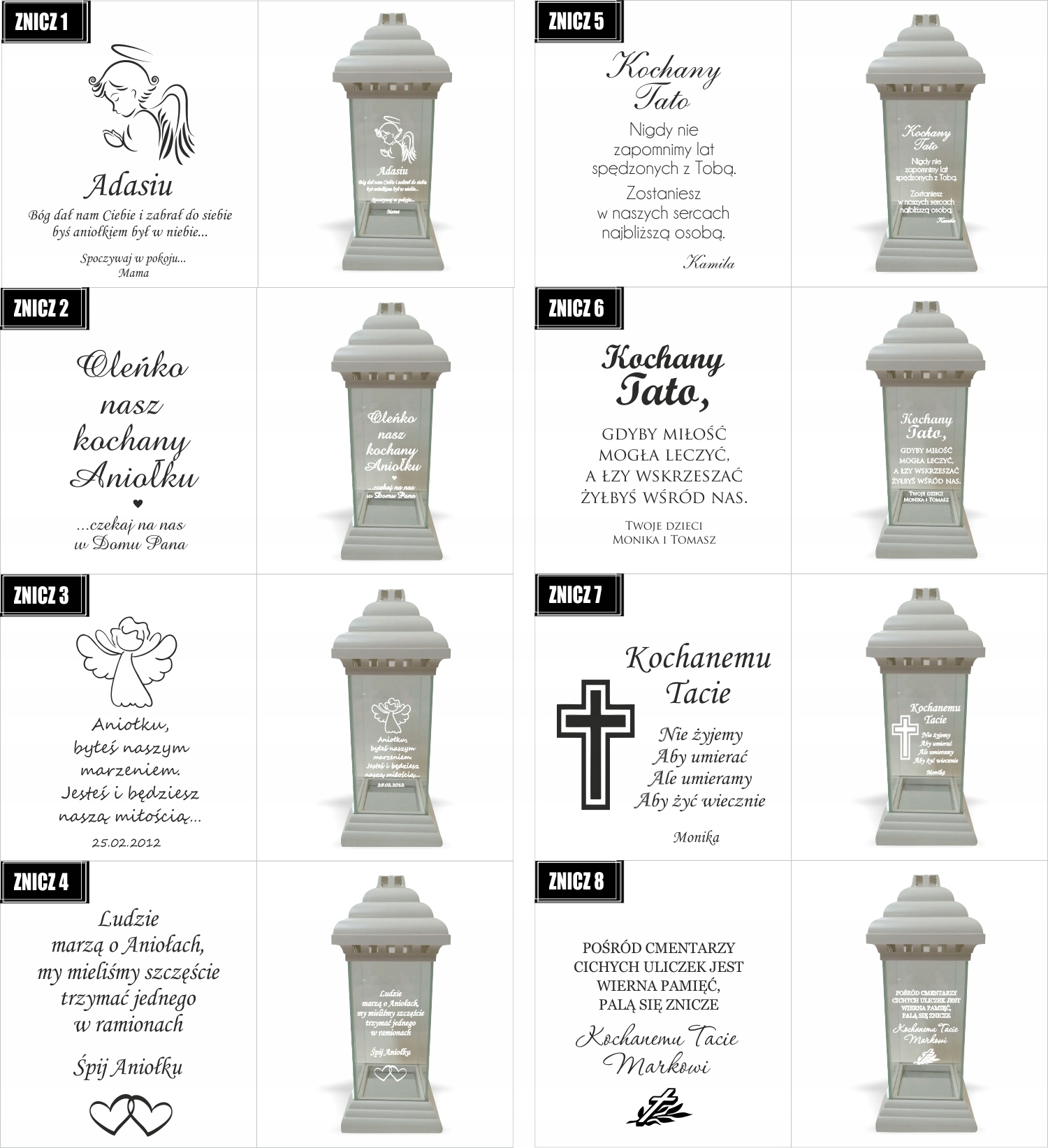 ZNICZ LAMPION z dedykacją GRAWEREM dla Dziadka