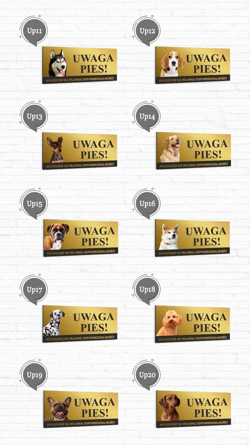 Tabliczka Aluminiowa Ostrzegawcza UWAGA ZŁY PIES