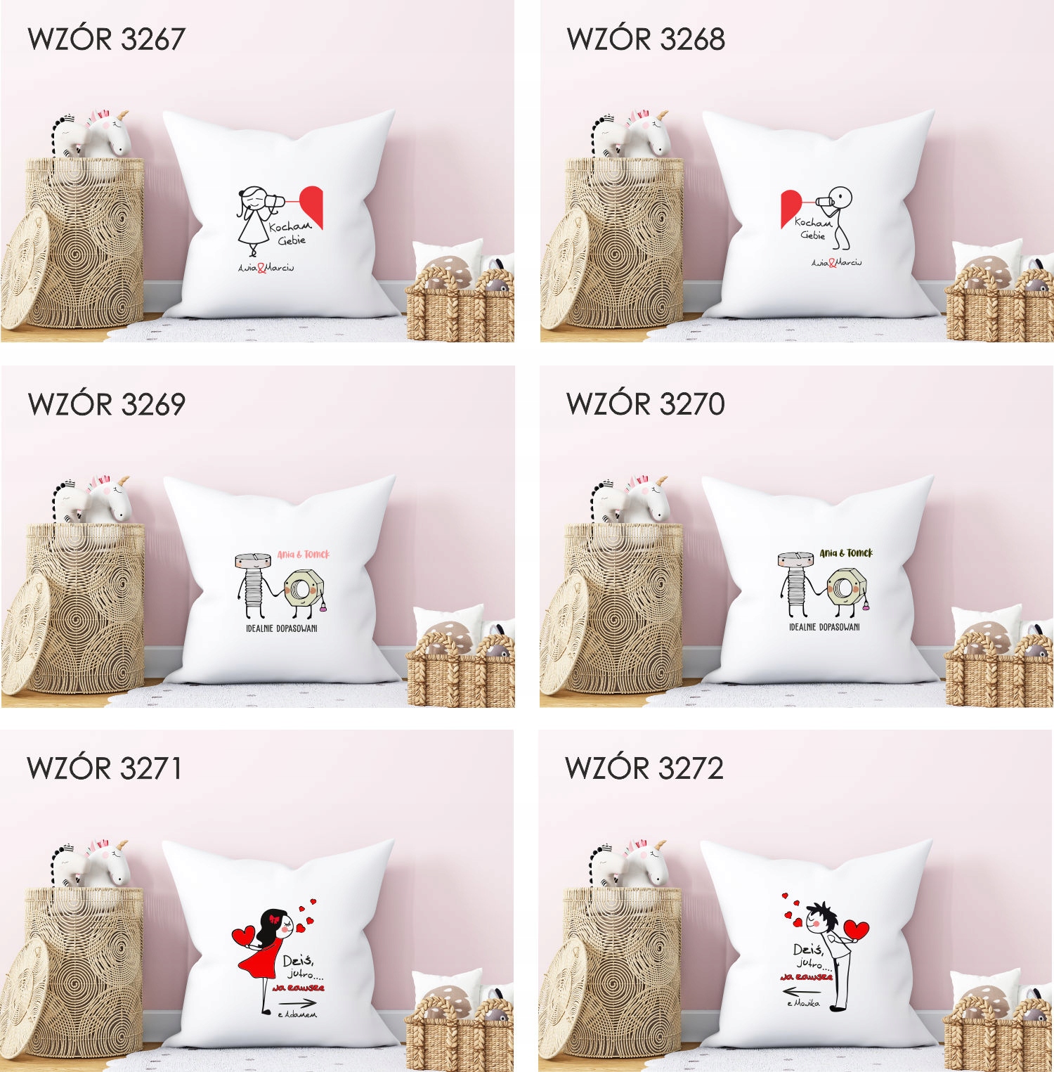 Poduszka z nadrukiem PREZENT na WALENTYNKI LOVE