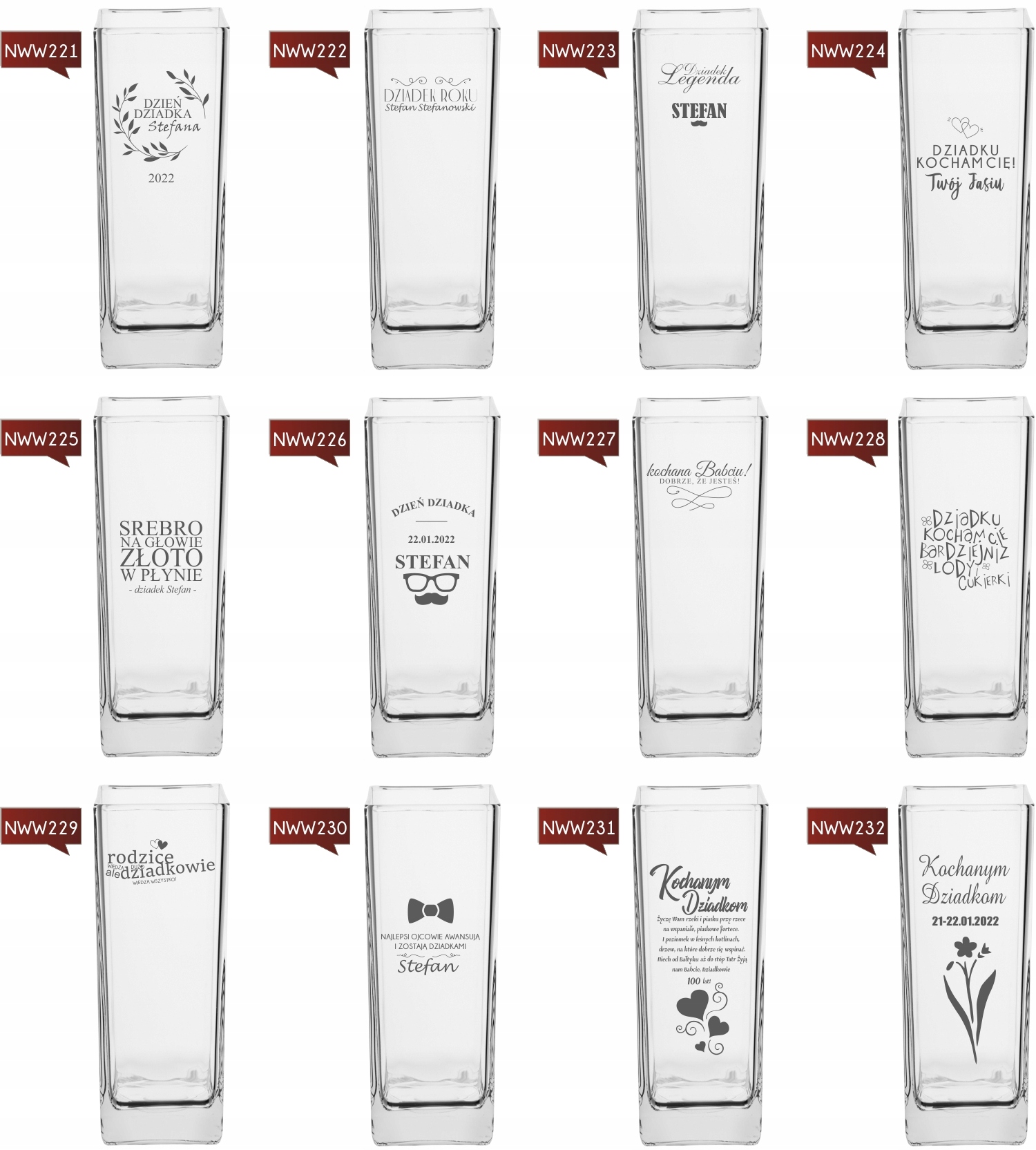 Wazon z grawerem PREZENT na 18-tkę osiemnastkę