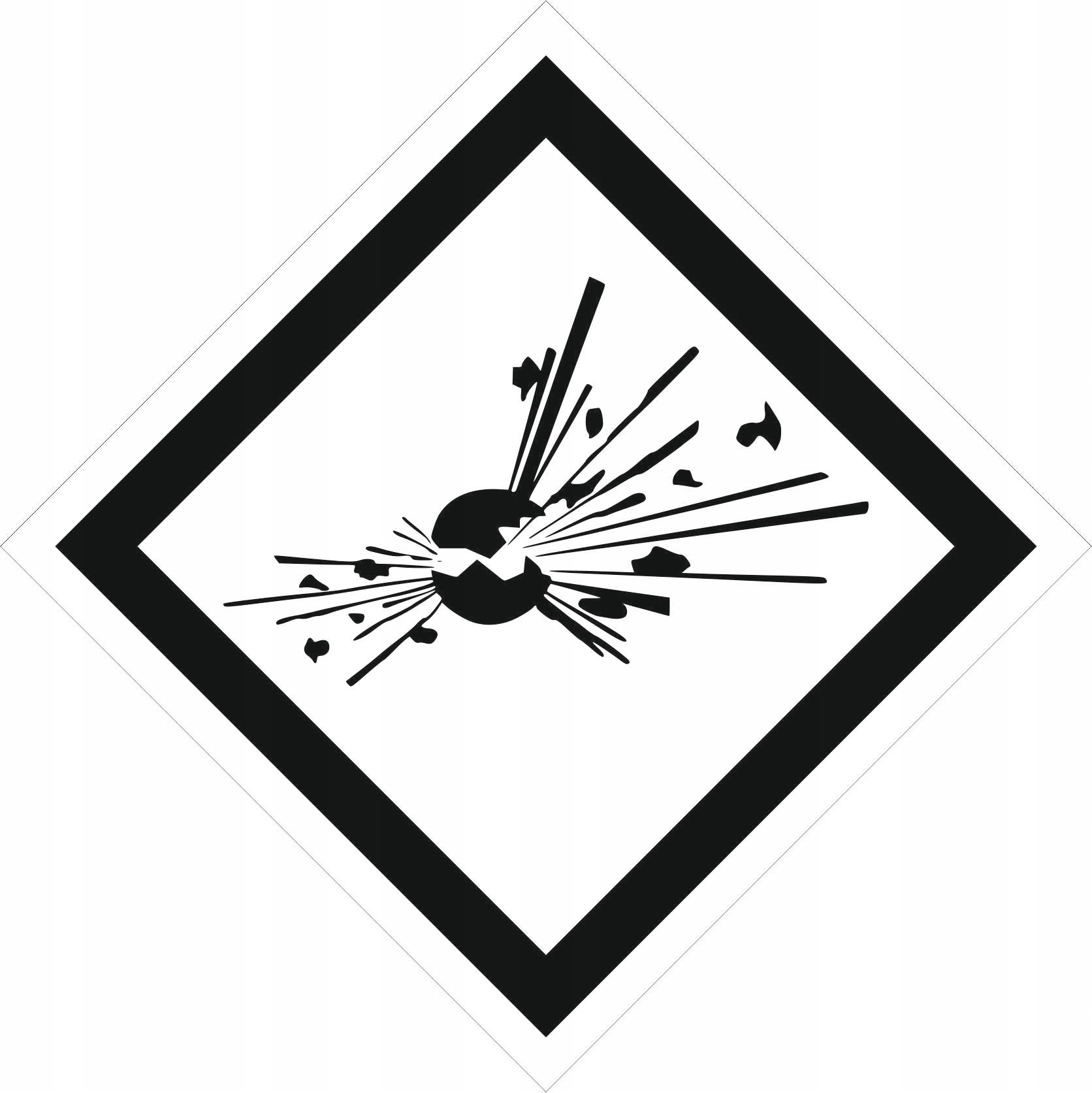 Znak Produkt wybuchowy grawerowana 10x10 cm dużo wzorów