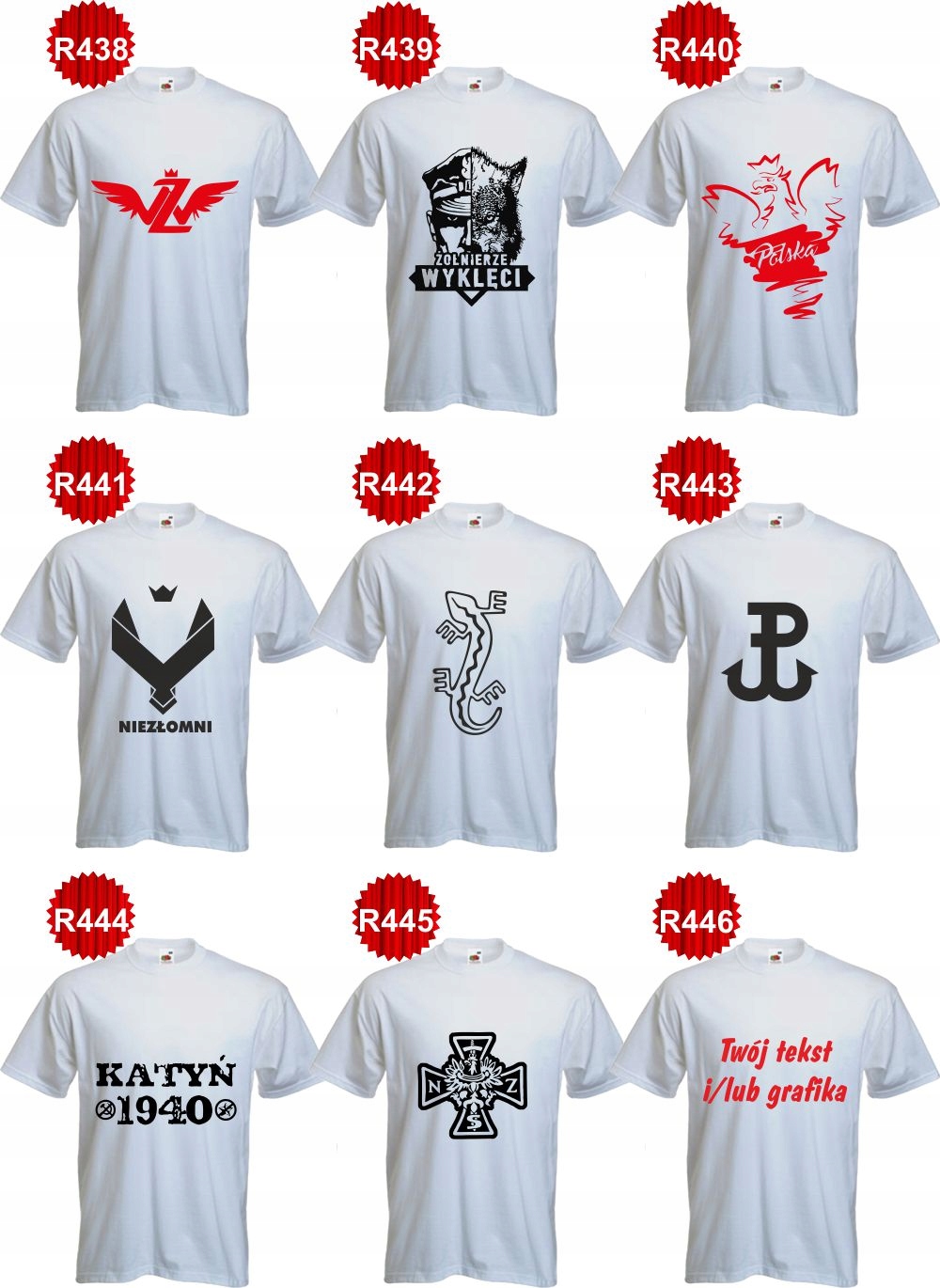 Koszulki PATRIOTYCZNE T-shirt nadruk KATYŃ 1940